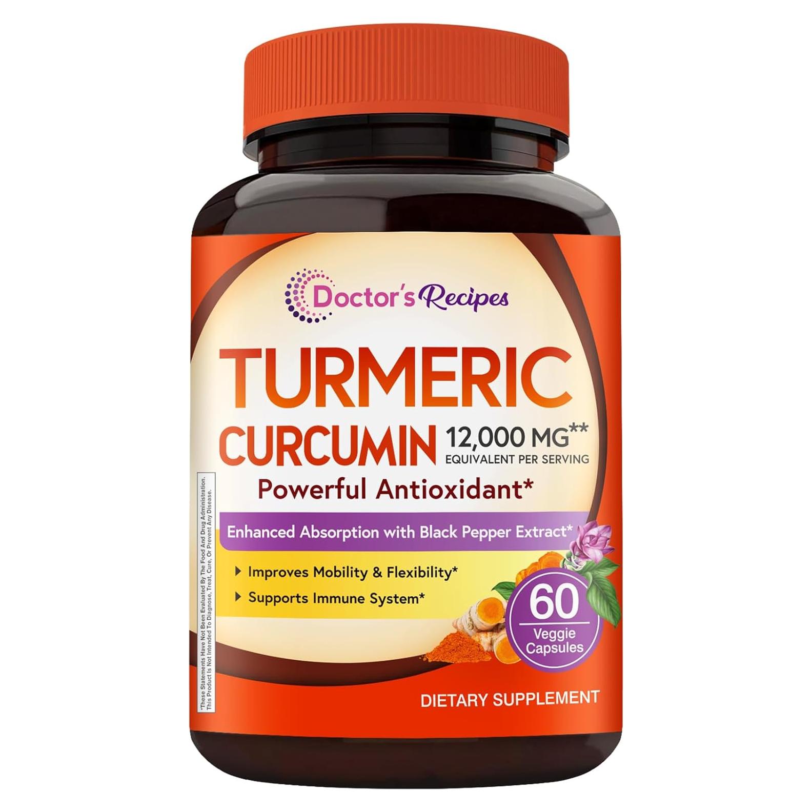 Cápsulas de Cúrcuma Recetas del Doctor 12000 mg 60 Unidades