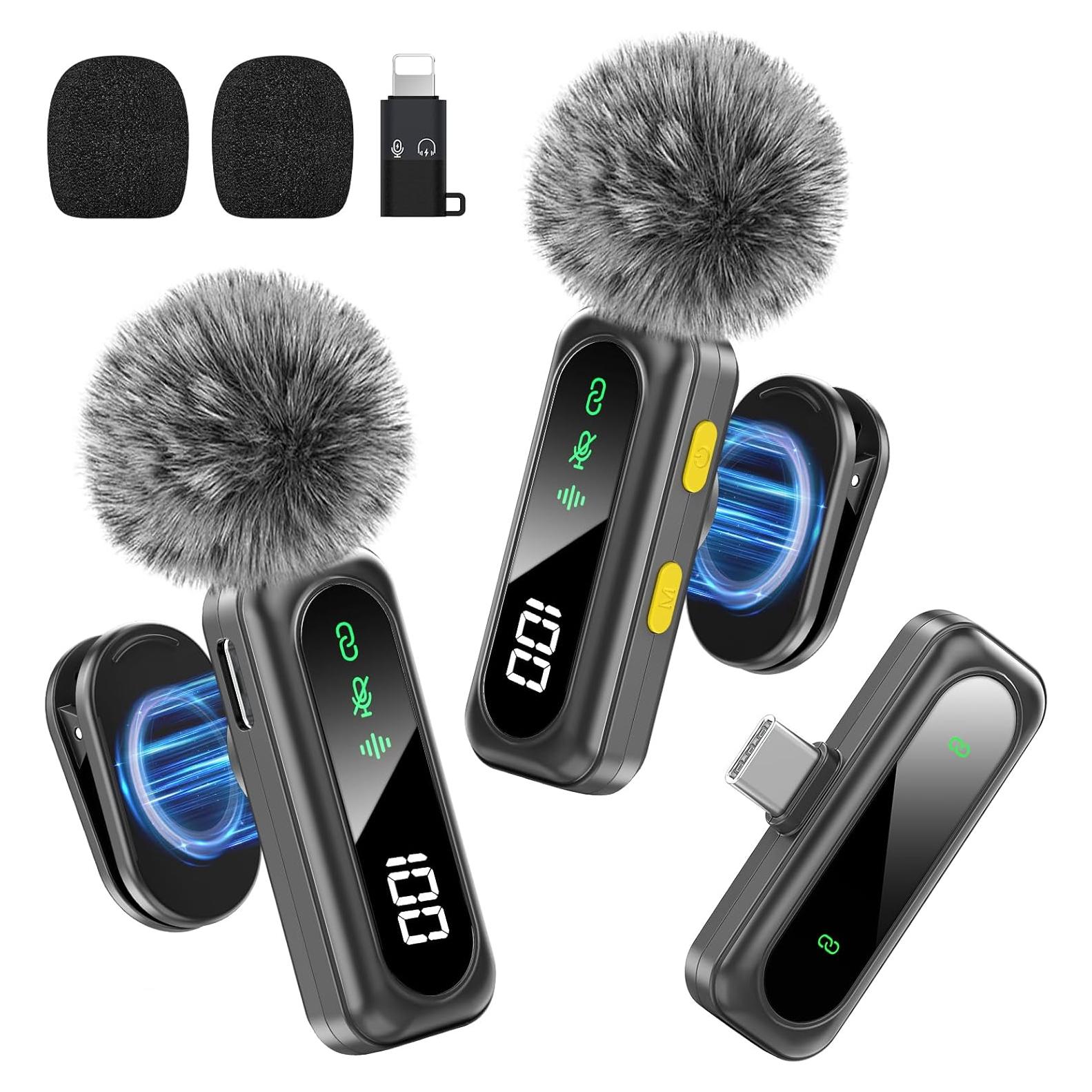 Micrófono Inalámbrico Lavalier Pufazest J20TC USB-C y Lightning