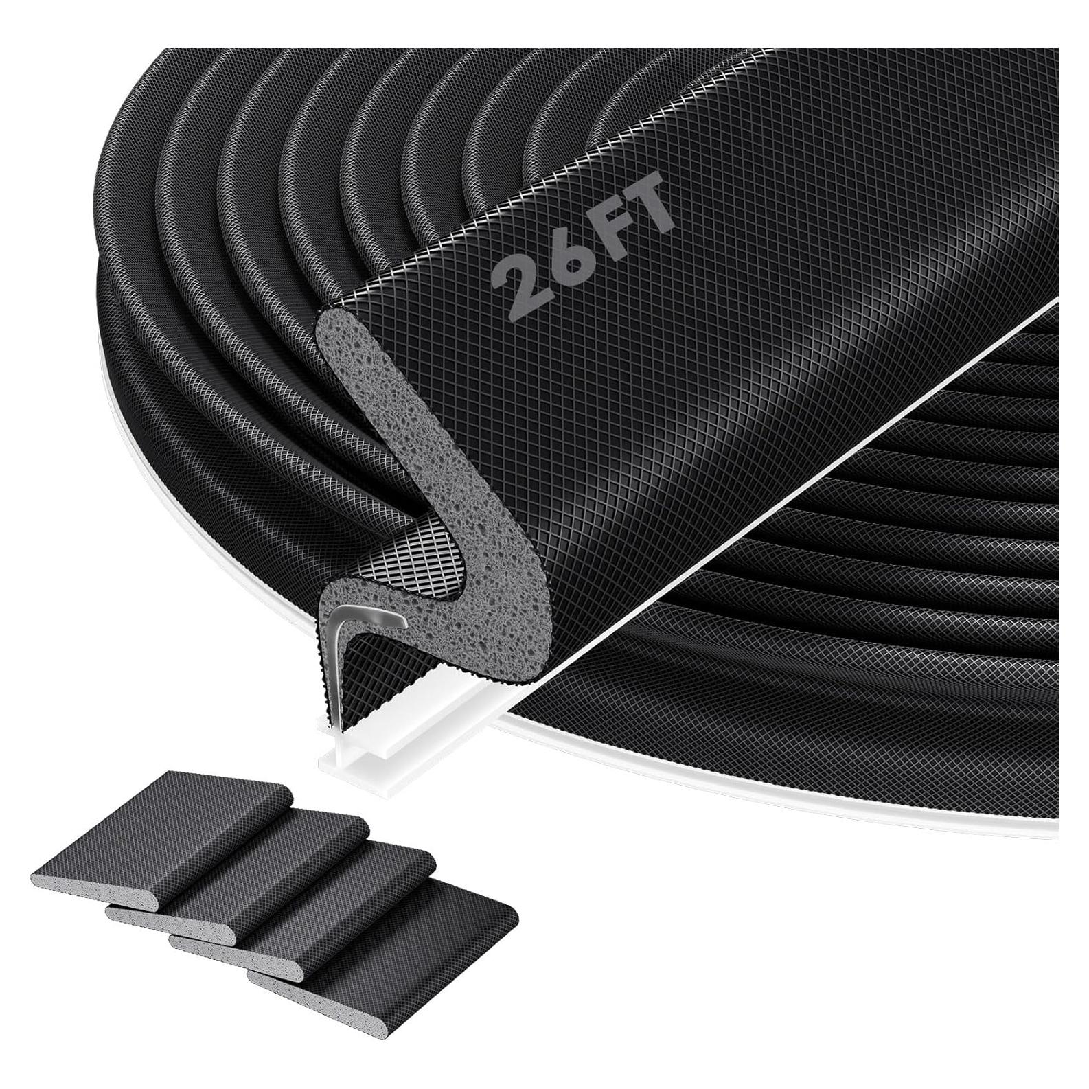 Sello de Burlete para Puerta Pluden 26FT Negro Aislante Acústico