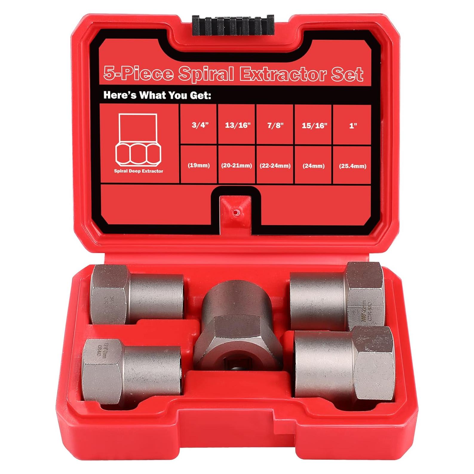 Juego de Extractores de Tornillos UYECOVE 5 Piezas 12.7 mm