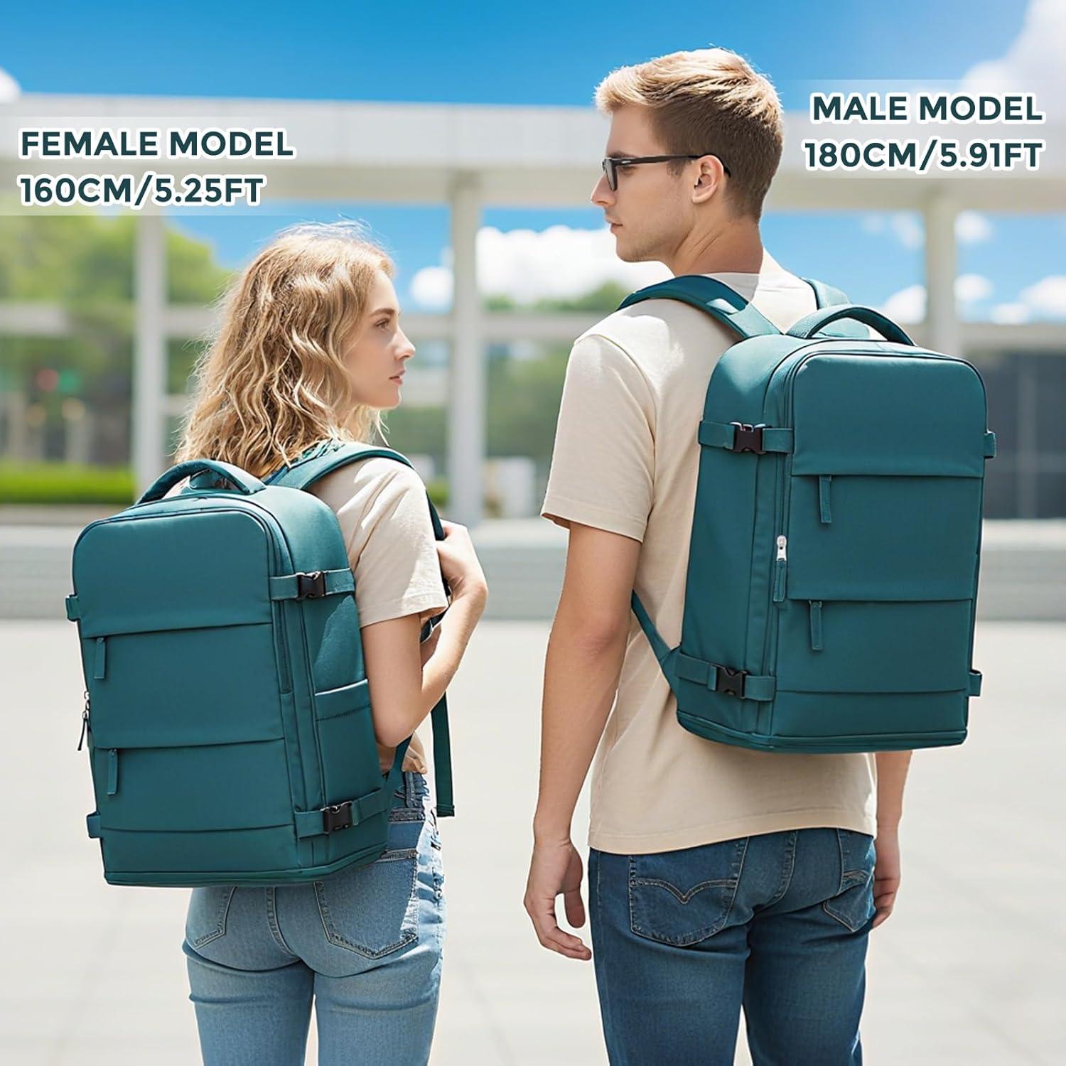 Mochila de Viaje Coowoz 25L Impermeable Unisex Azul Pavo Real