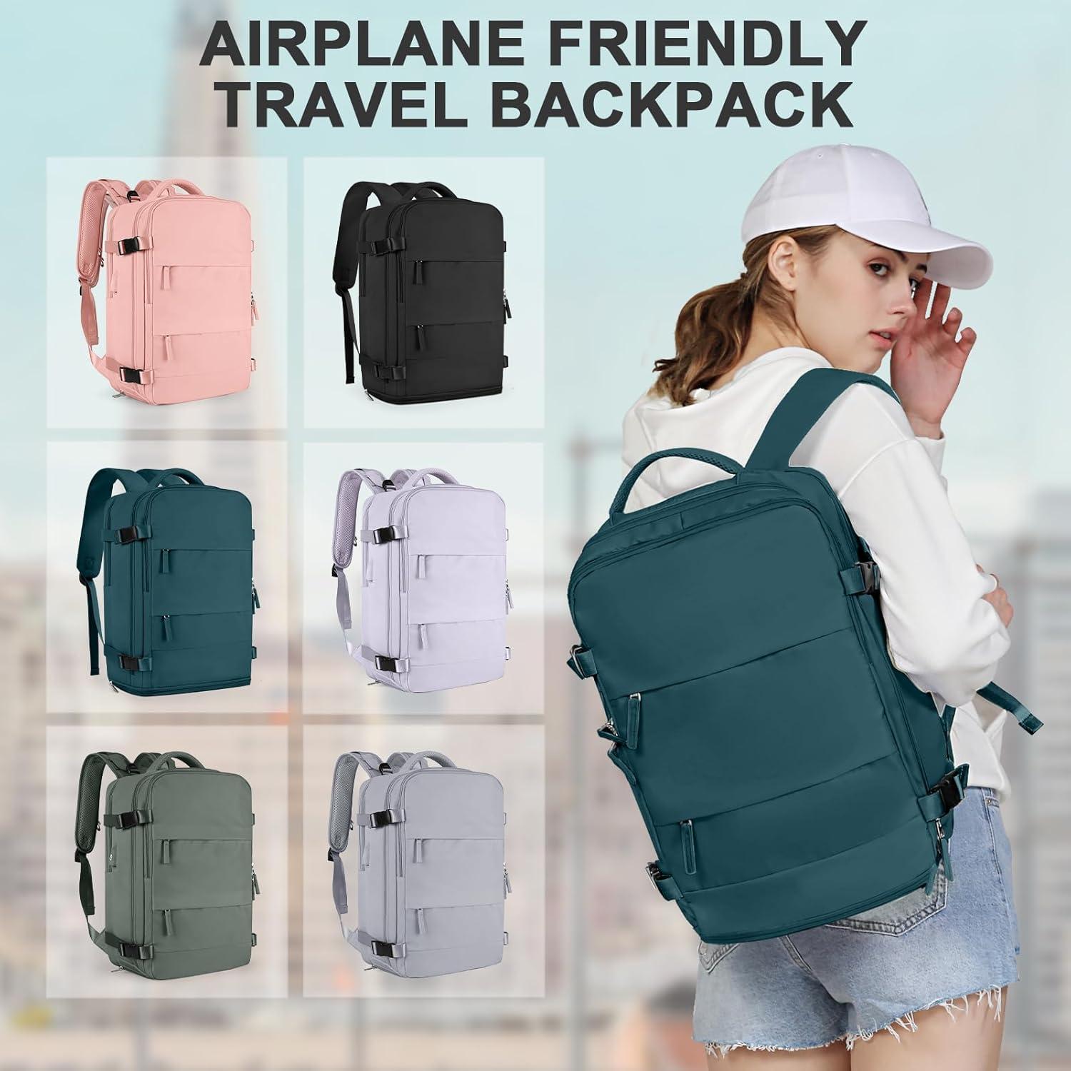 Mochila de Viaje Coowoz 25L Impermeable Unisex Azul Pavo Real