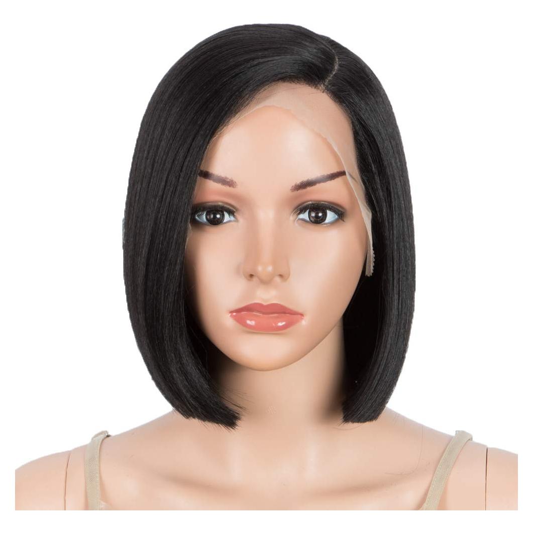 Peluca Bob DÉBUT 24 cm Encaje Frontal Sintético Color 1B