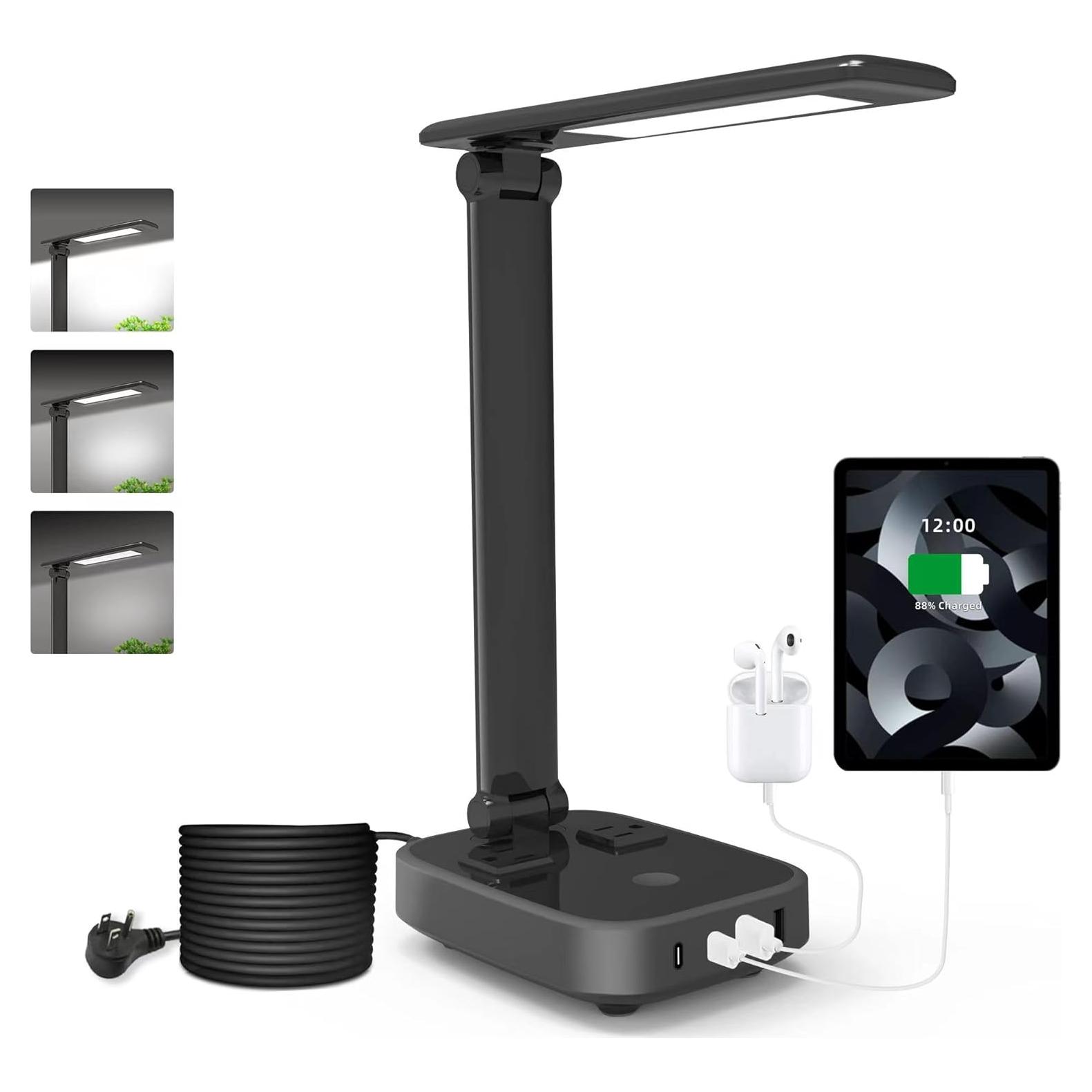 Lámpara de Escritorio LED Yostyle con 4 USB y 2 Salidas CA