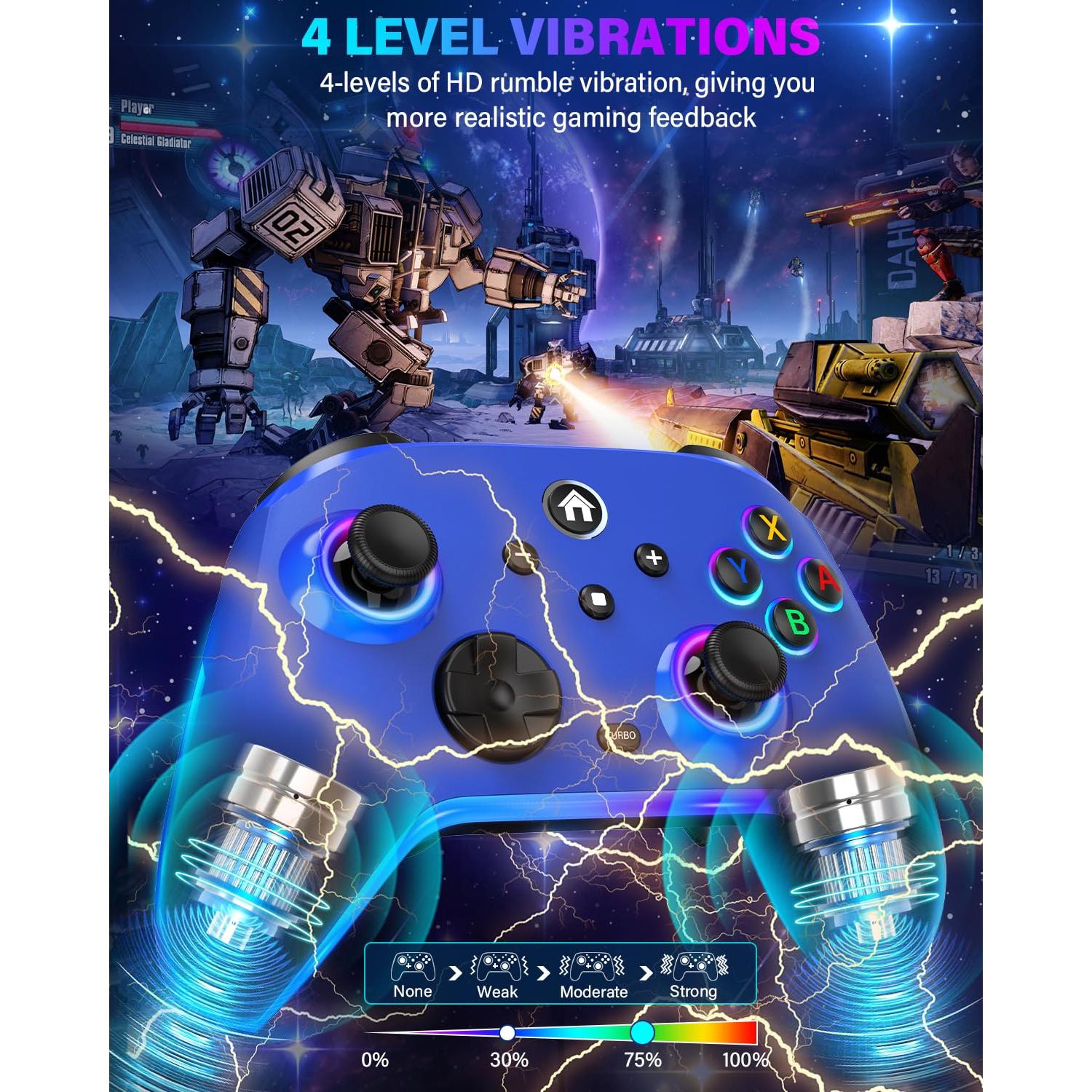 Controlador Inalámbrico Pro ZRZLMVP para Nintendo Switch Azul