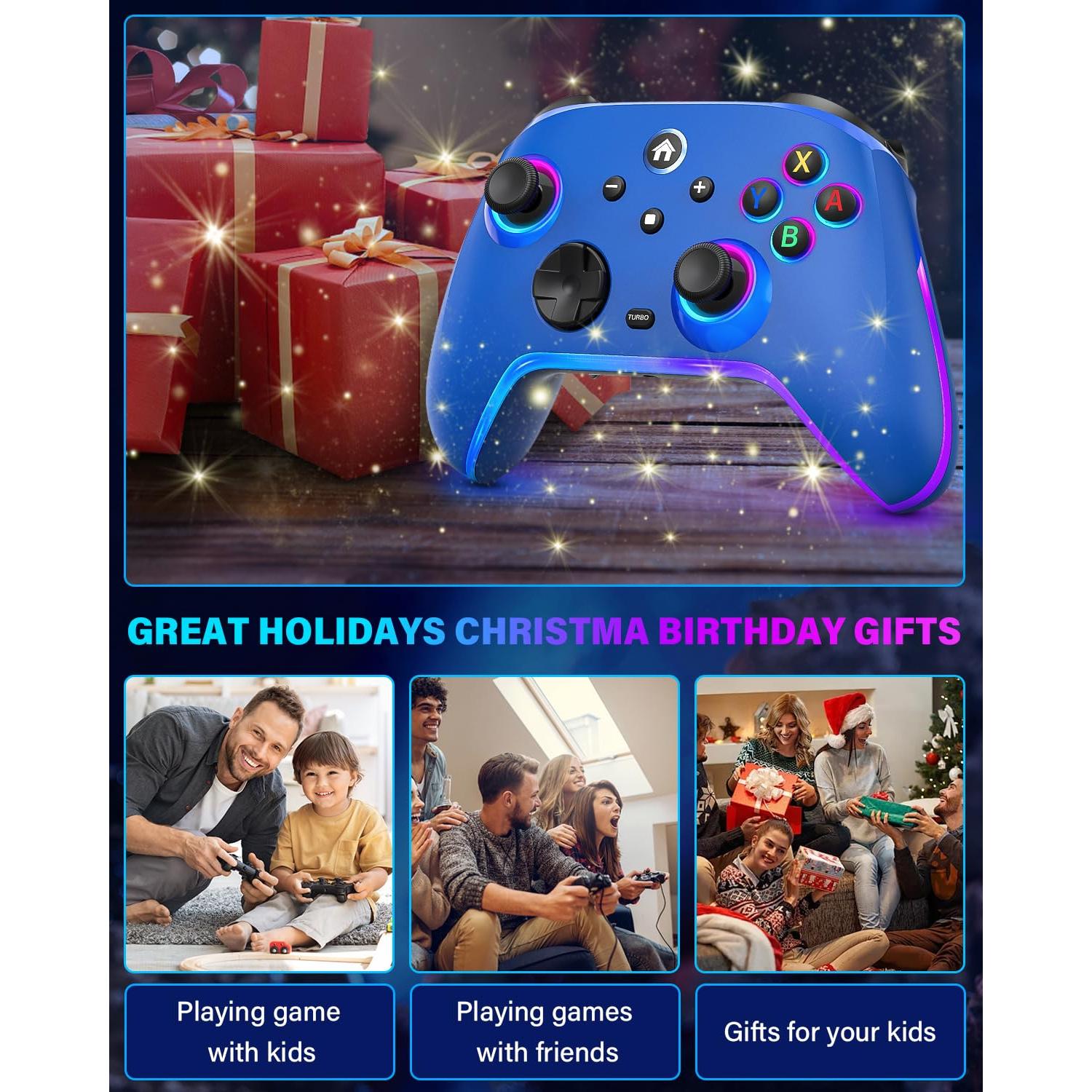 Controlador Inalámbrico Pro ZRZLMVP para Nintendo Switch Azul