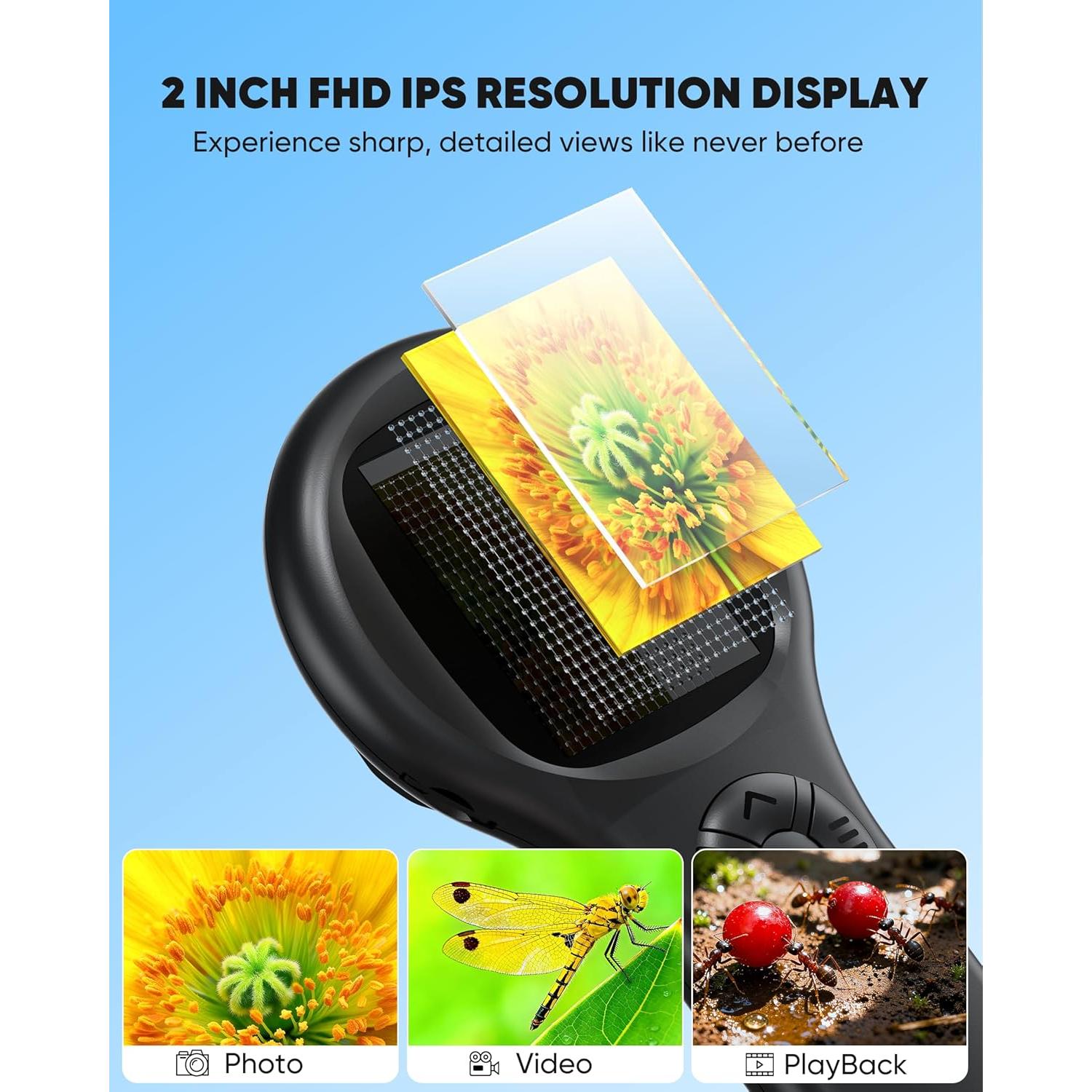 Microscopio Digital de Bolsillo T TAKMLY 500x USB Recargable