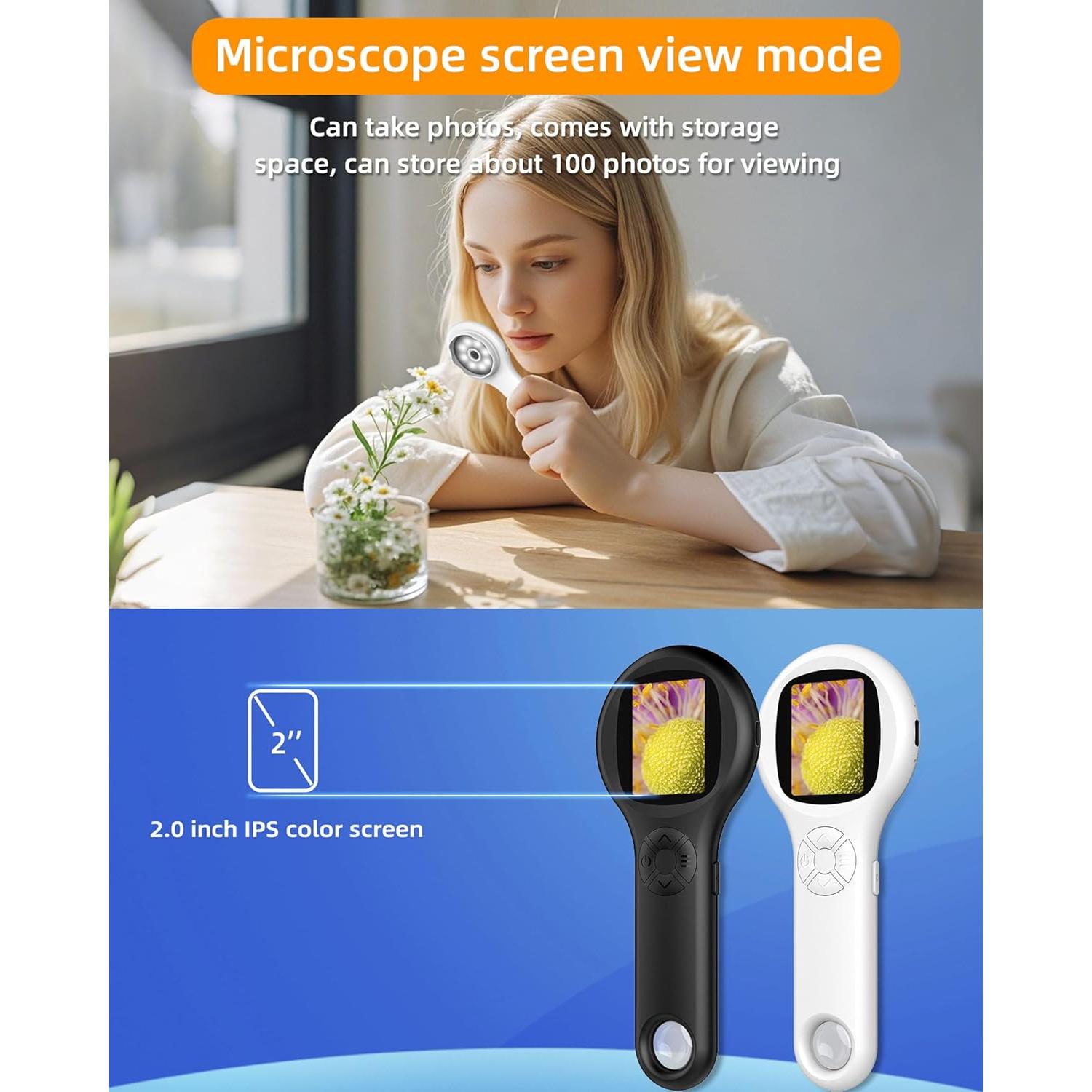 Microscopio Digital de Bolsillo T TAKMLY 500x USB Recargable