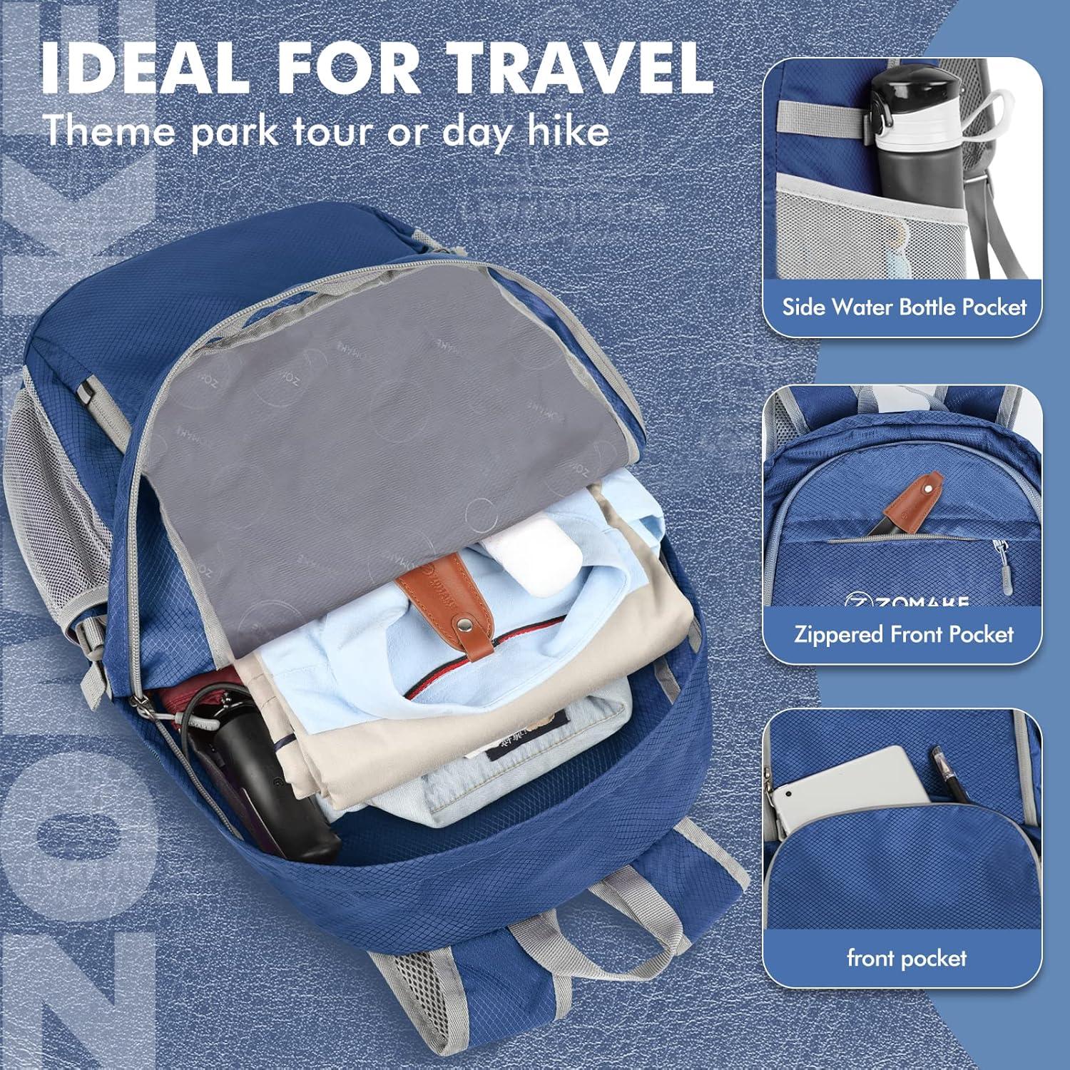 Mochila Plegable ZOMAKE 30L Resistente al Agua Azul Marino
