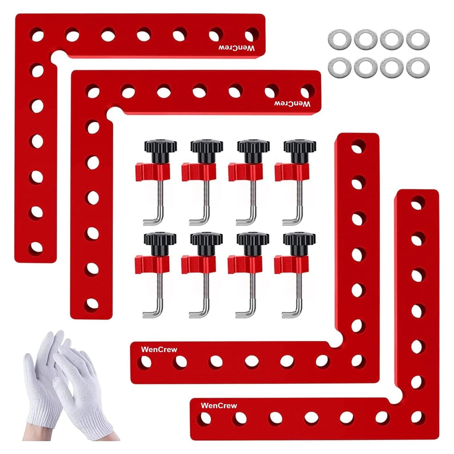 Abrazaderas de esquina WenCrew 4 Pack 90 grados aluminio 13.97 cm