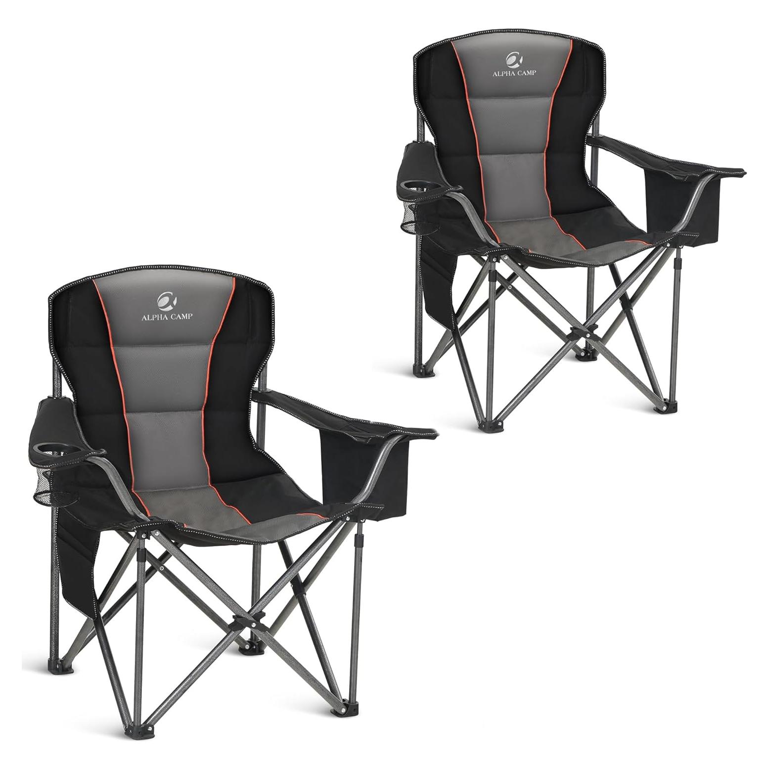 Silla de Camping Plegable ALPHA CAMP Charles 204 kg Soporte