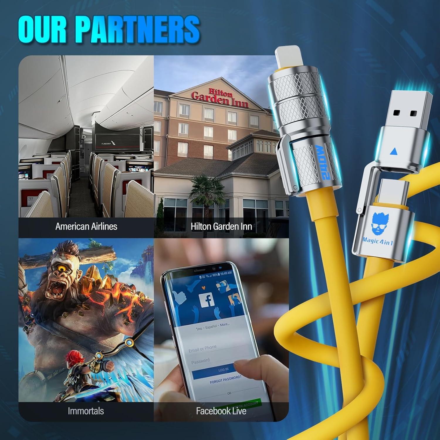 Cable de carga USB C 4 en 1 Magic4in1 240W 1.46m