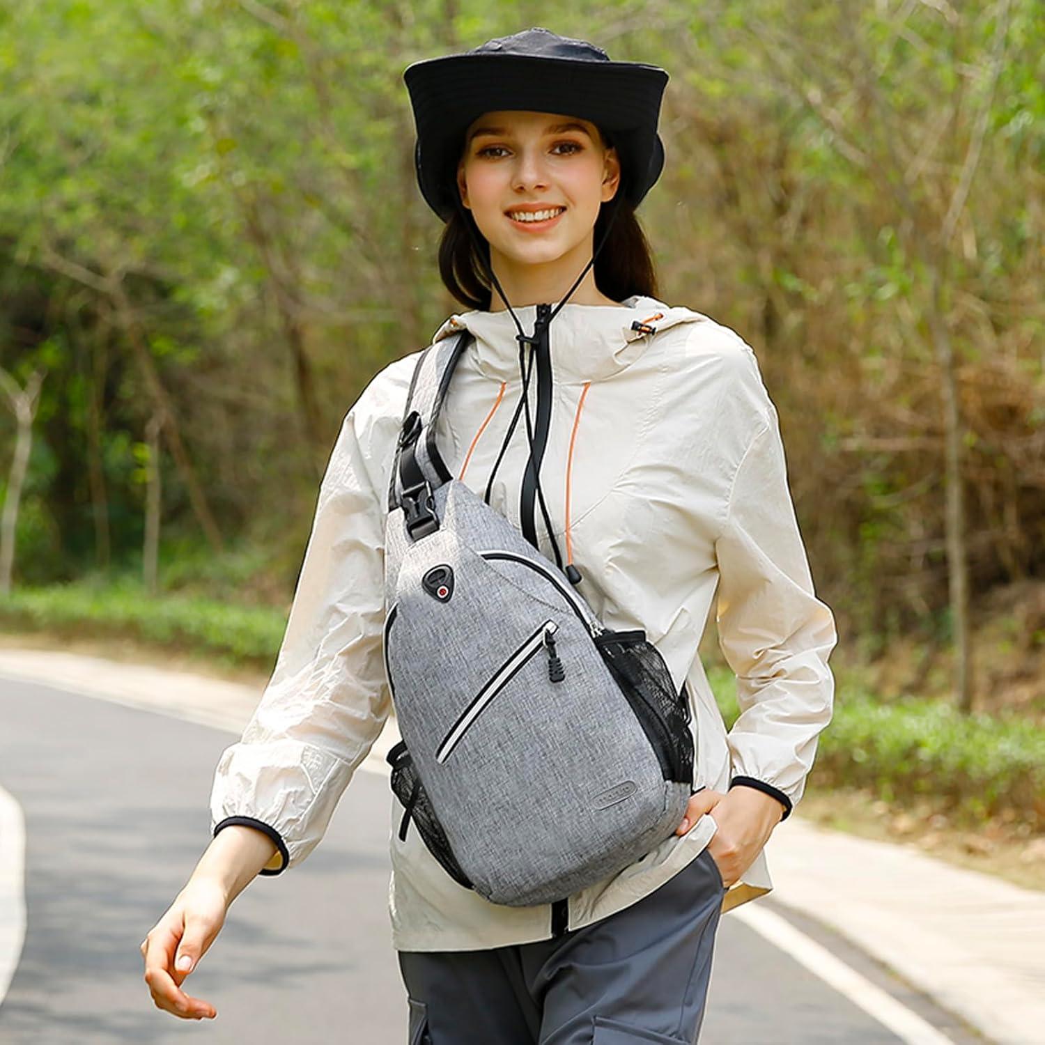 Mochila Cruzada MOSISO Gris 6L para Viajes y Senderismo