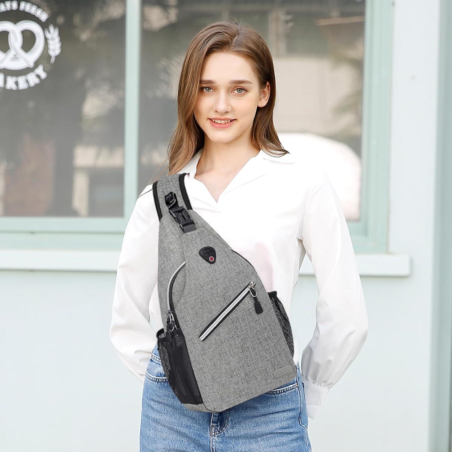 Mochila Cruzada MOSISO Gris 6L para Viajes y Senderismo