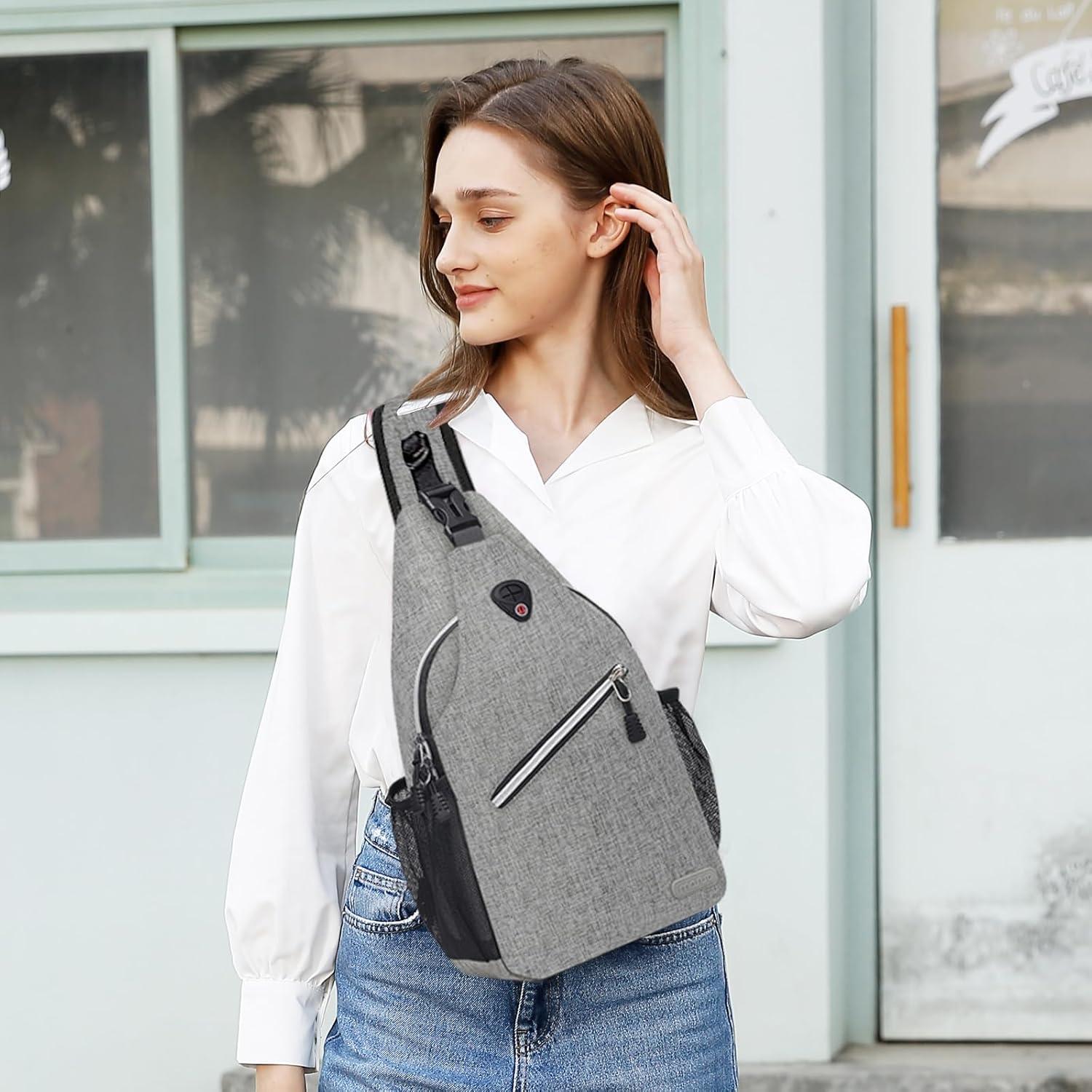 Mochila Cruzada MOSISO Gris 6L para Viajes y Senderismo