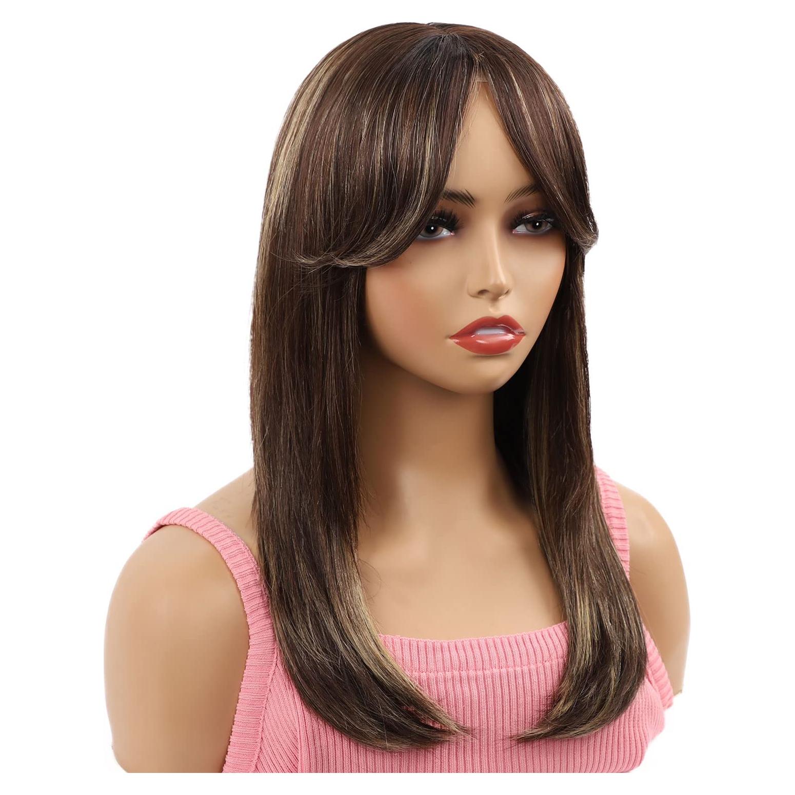 Peluca Rizada Larga Marrón Ombre NATAGHAIR 100% Cabello Humano