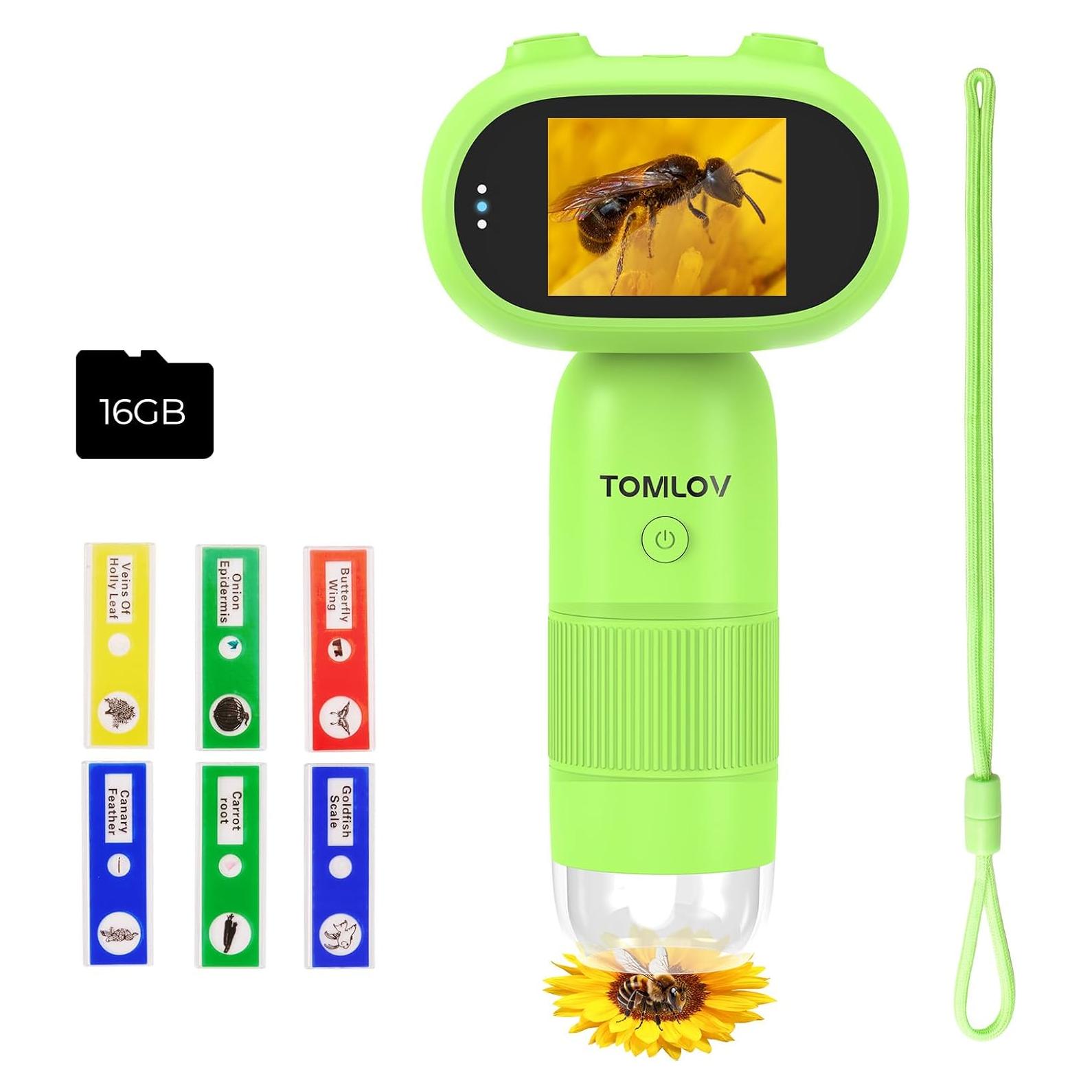 Microscopio Digital Portátil TOMLOV P30 para Niños 1000X