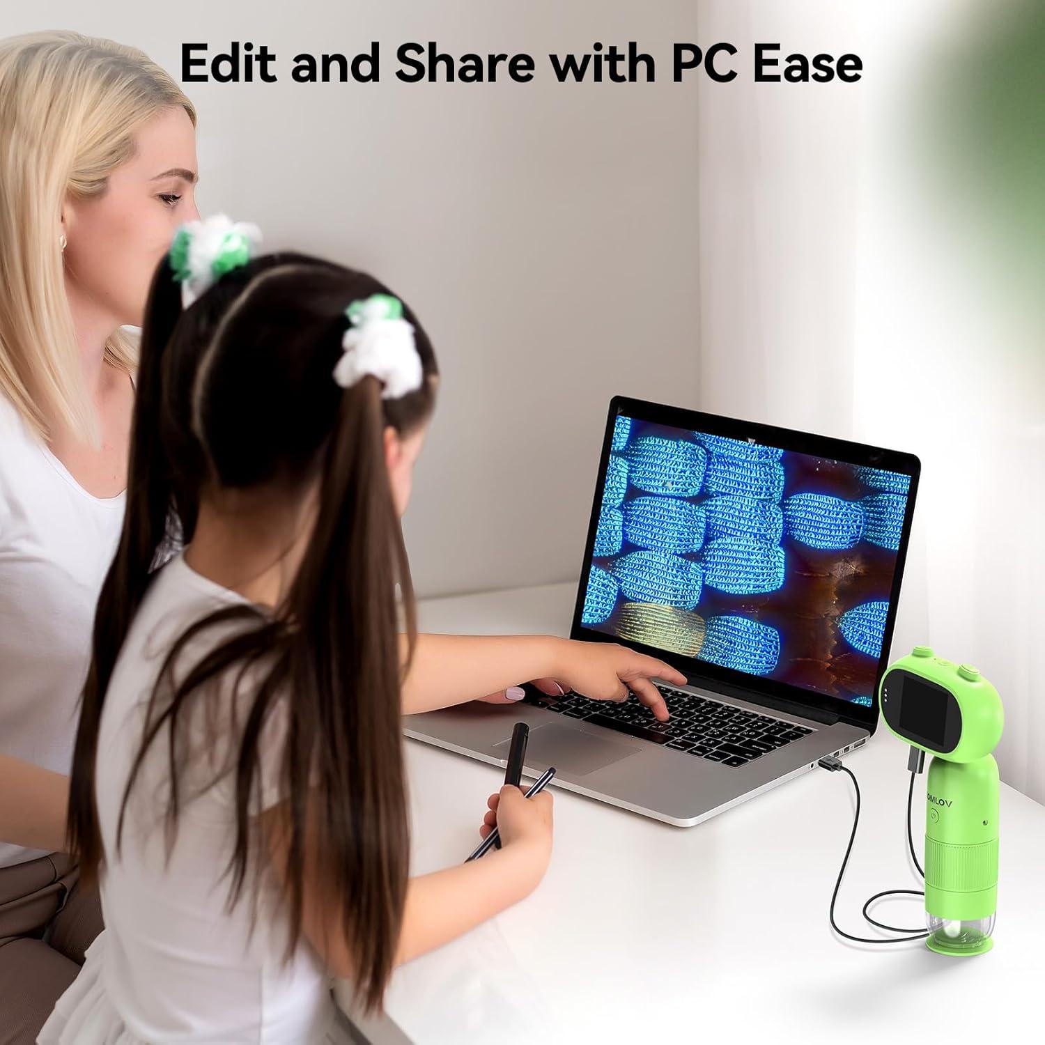 Microscopio Digital Portátil TOMLOV P30 para Niños 1000X