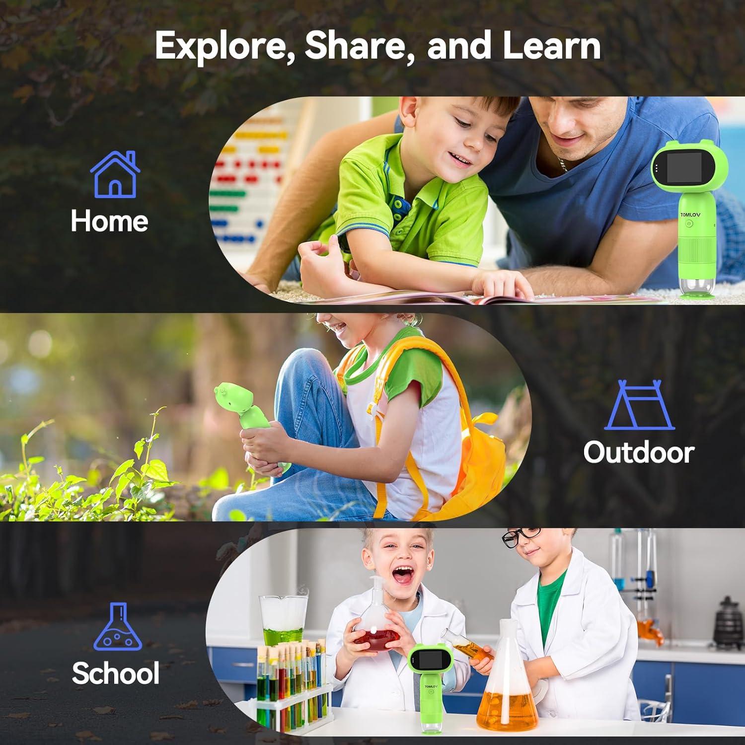 Microscopio Digital Portátil TOMLOV P30 para Niños 1000X