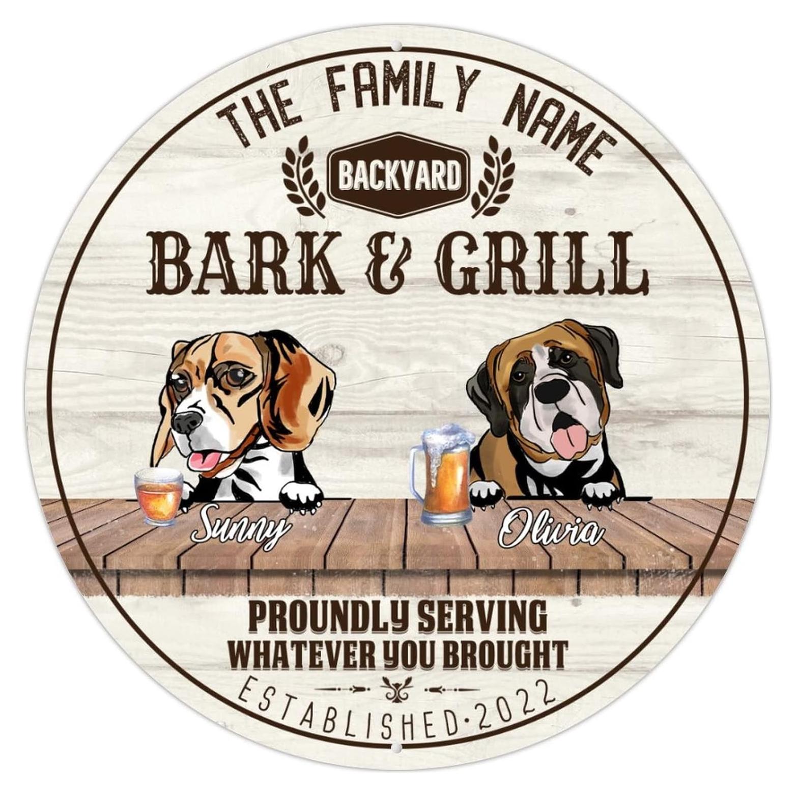 Cartel de Metal Personalizado para Perros Beagle y Boxer 23x23cm