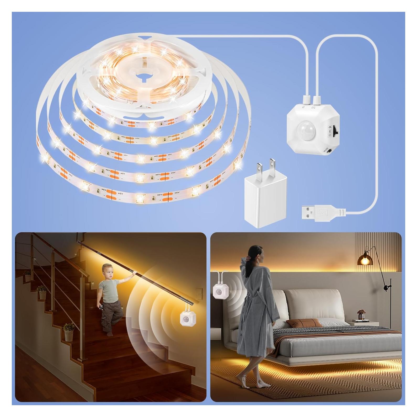 Luz LED de Sensor de Movimiento HOUHUI 5m Dimmable USB