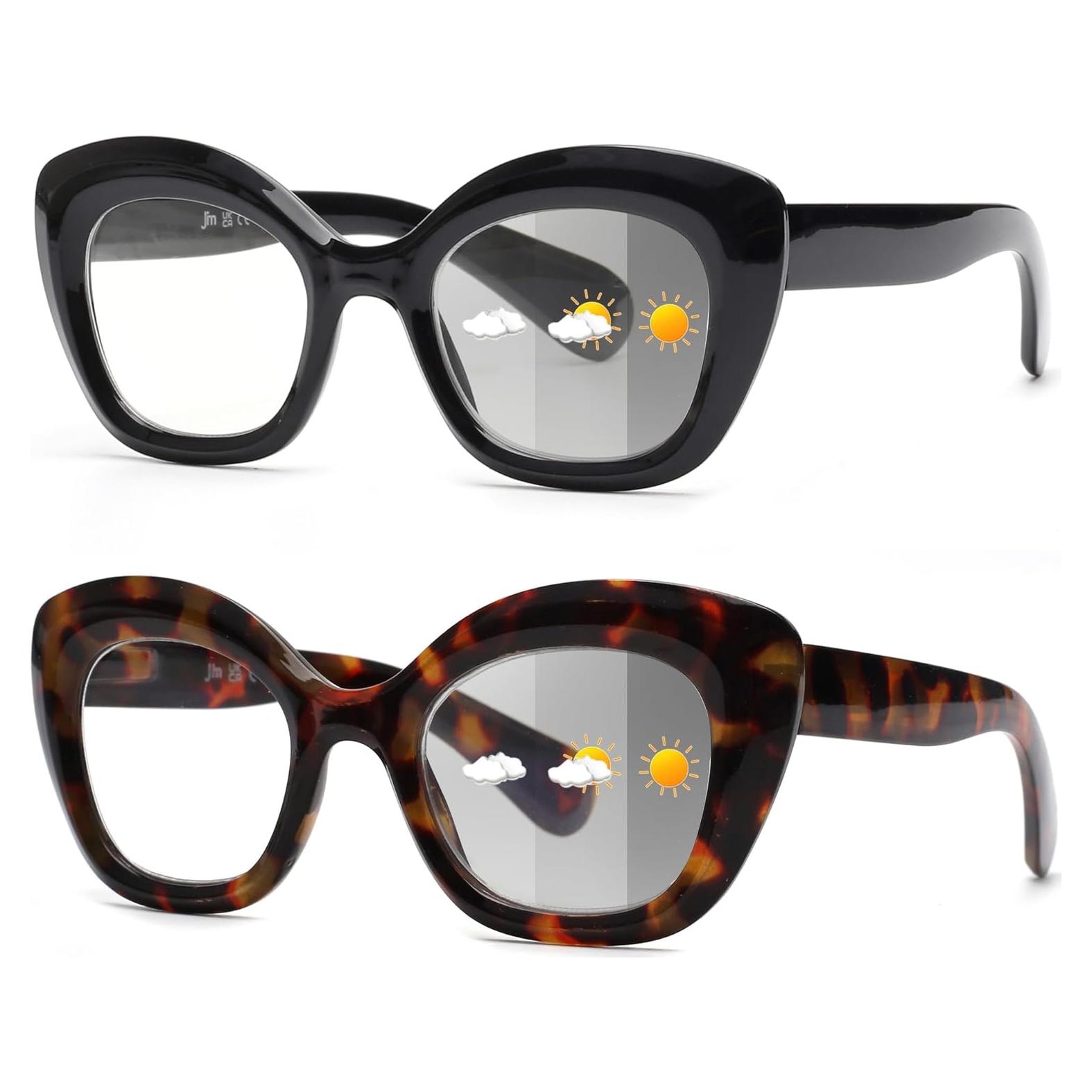 Gafas de lectura JM Cat-Eye 2 Paquetes con filtro azul