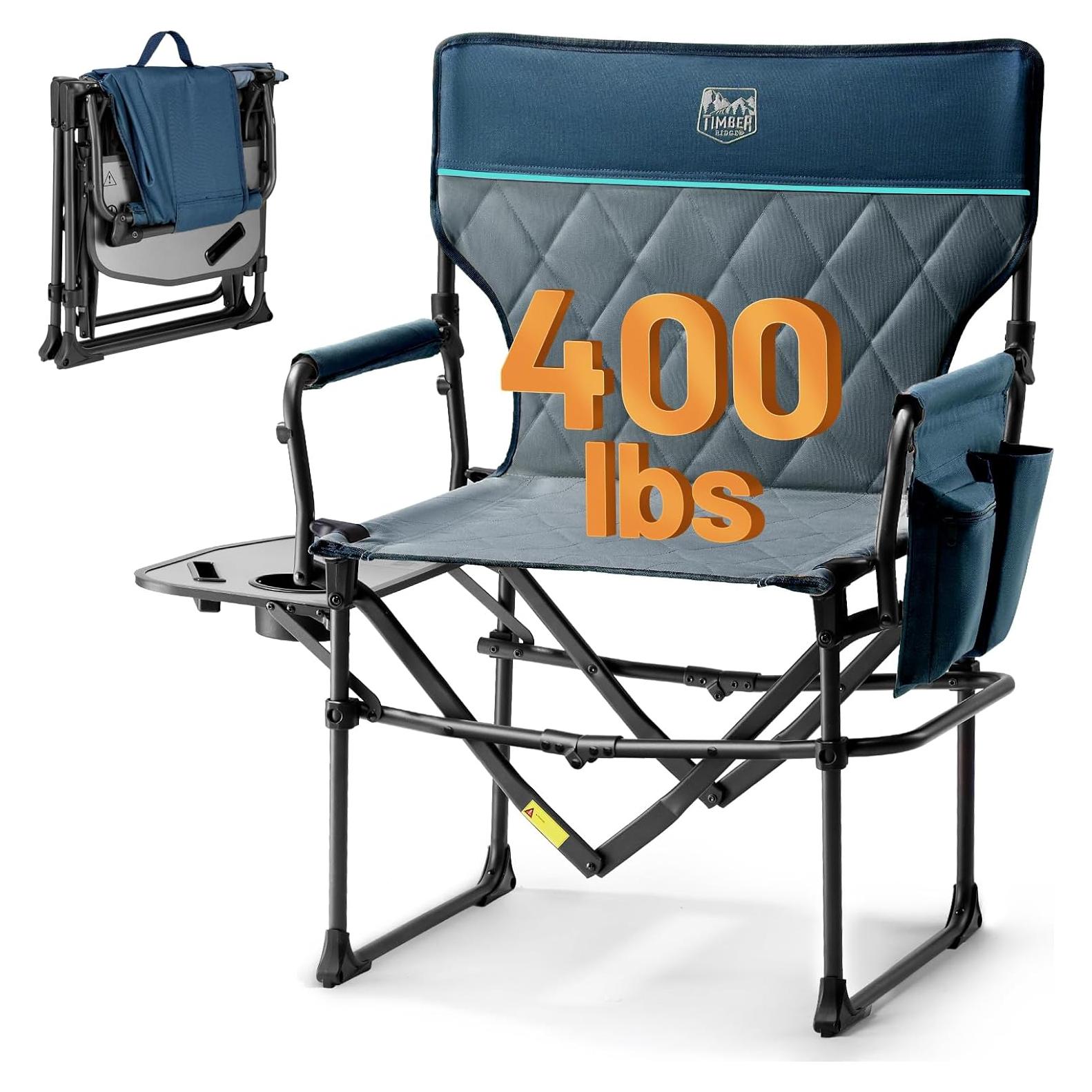 Silla de Camping Plegable Timber Ridge Azul Marino 181kg