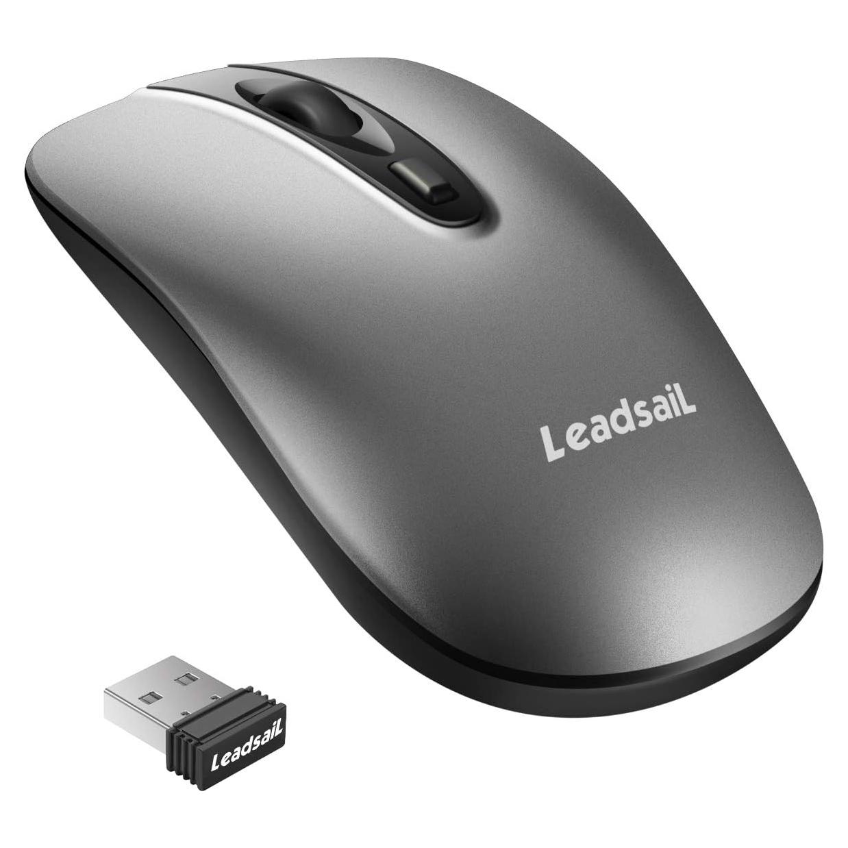 Ratón Inalámbrico LeadsaiL LX001 Silencioso Ergonómico Gris