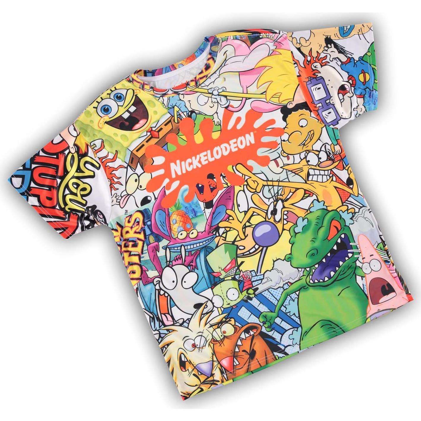 Camiseta Nickelodeon para hombres - Rugrats, Hey Arnold, Tie Dye