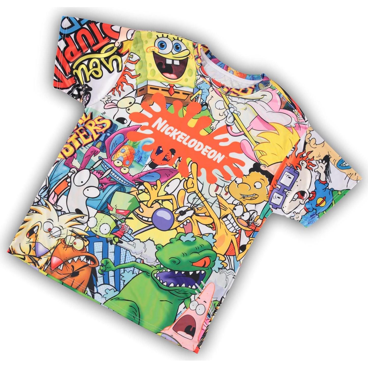 Camiseta Nickelodeon para hombres - Rugrats, Hey Arnold, Tie Dye