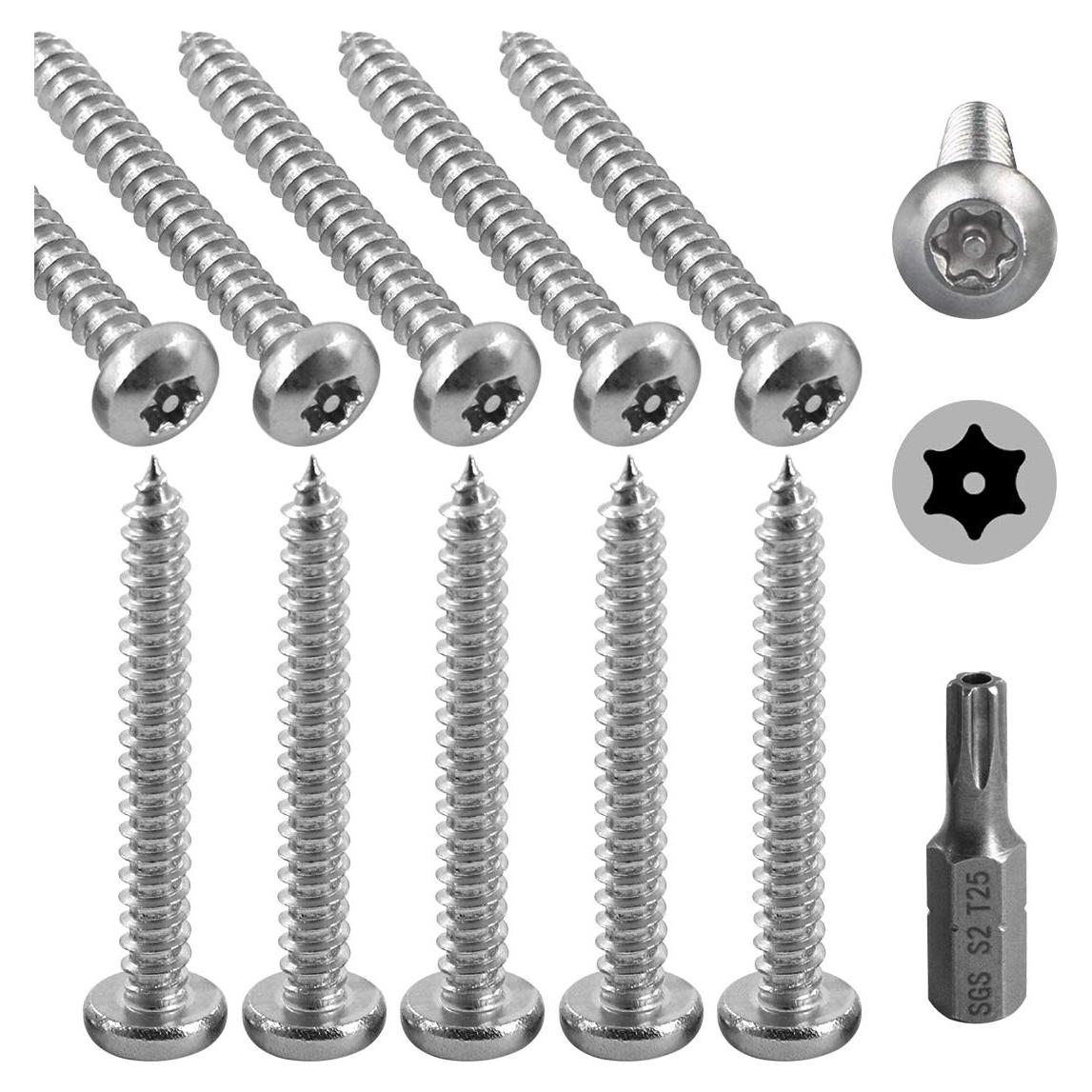 Hilitchi 50 Tornillos de Cabeza Redonda Torx Acero Inoxidable 38mm