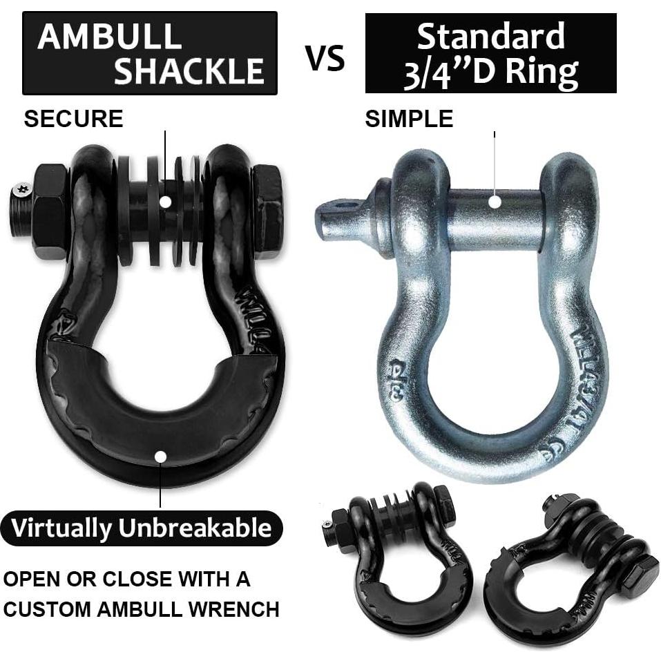 Grilletes D Ring Antirrobo AMBULL 3/4" 19T Capacidad 2 Pzas