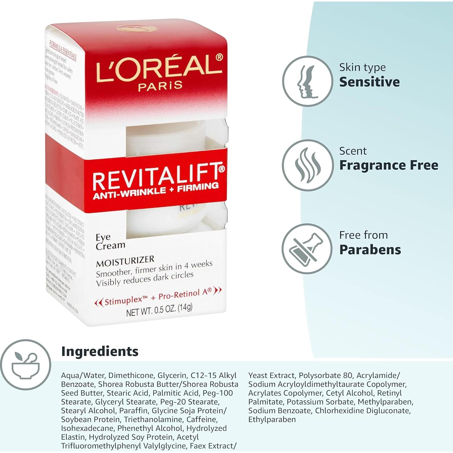 Crema para Ojos Revitalift L'Oreal 14.17 g Antiarrugas
