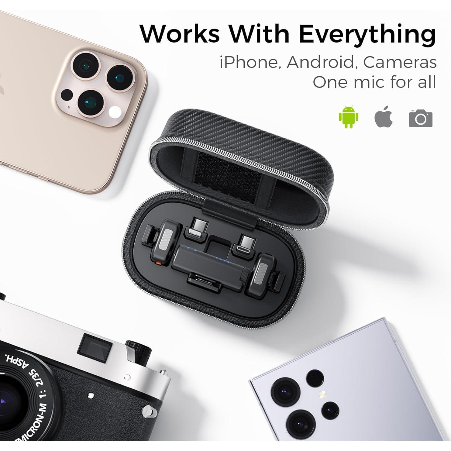 Micrófono Lavalier Inalámbrico YRF M15 con Estuche de Carga