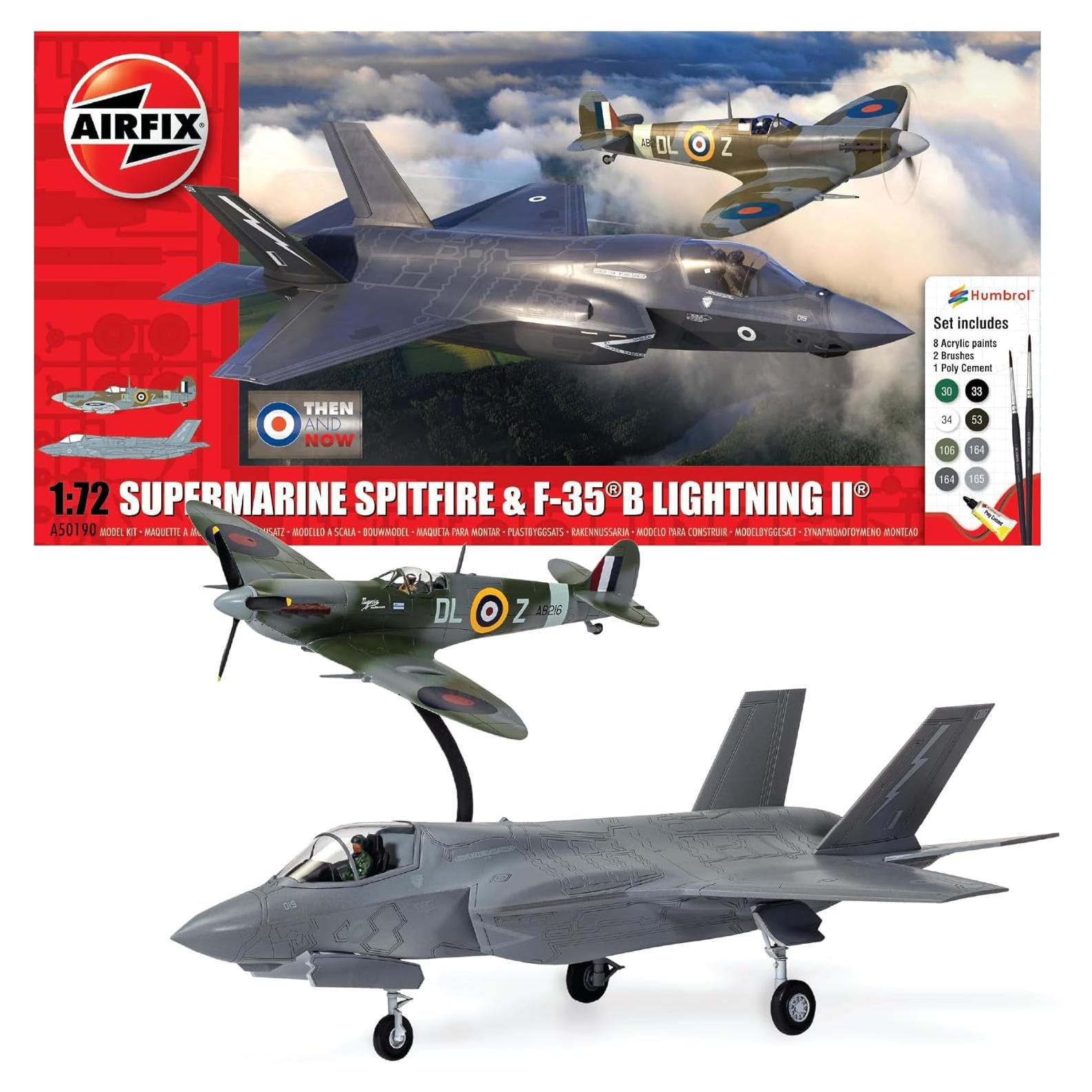 Kit de Modelos de Aviones Airfix Supermarine Spitfire y F-35B