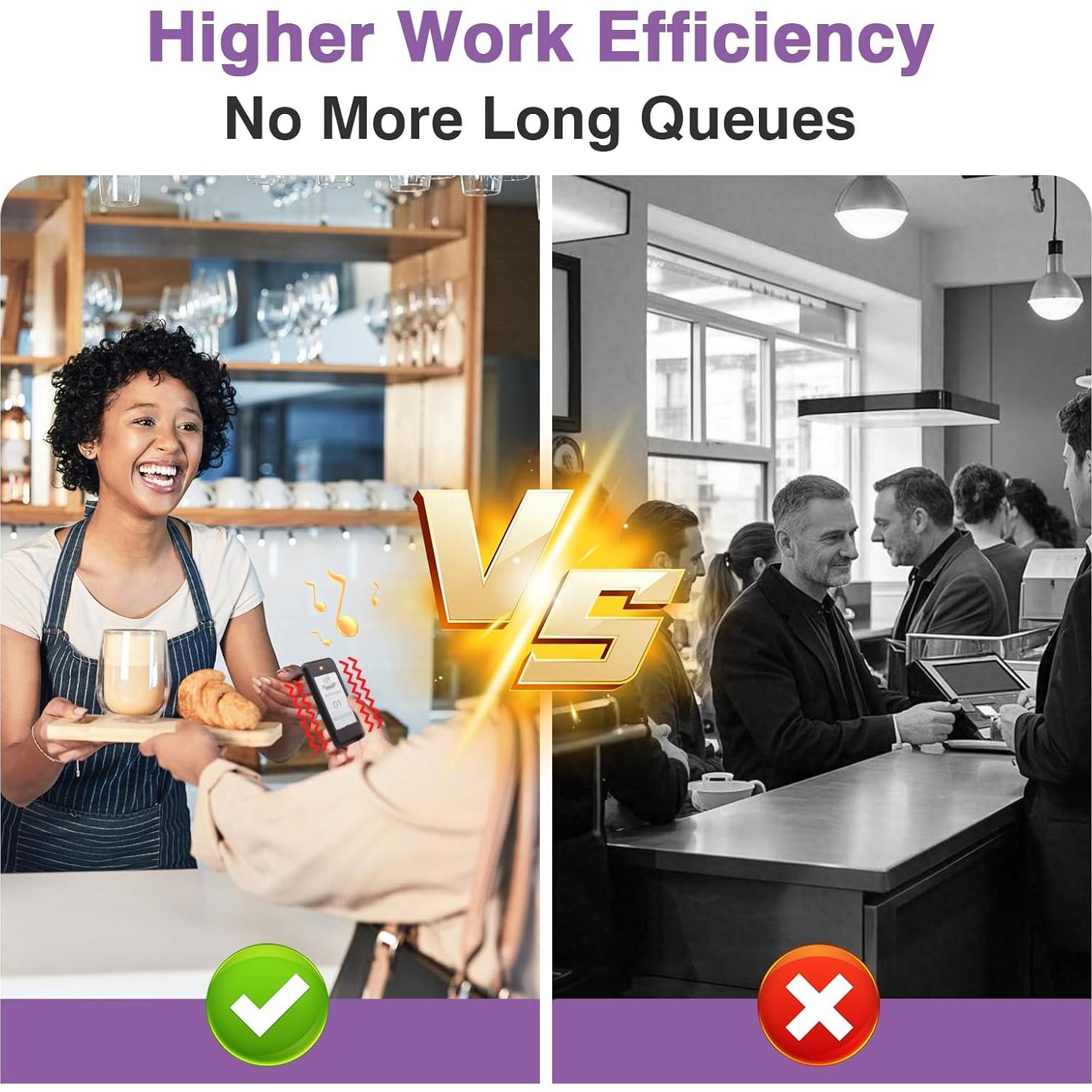 Sistema de Pagers Inalámbrico Daytech 10 Pagers - Buzzer y Vibración