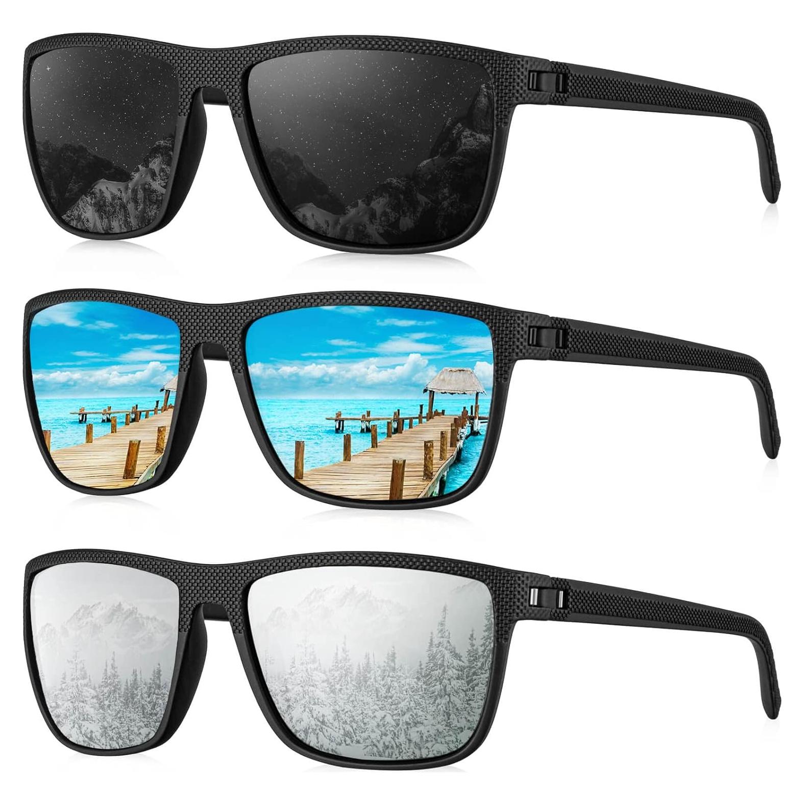 Gafas de sol KALIYADI polarizadas UV400 para hombres 3 pack