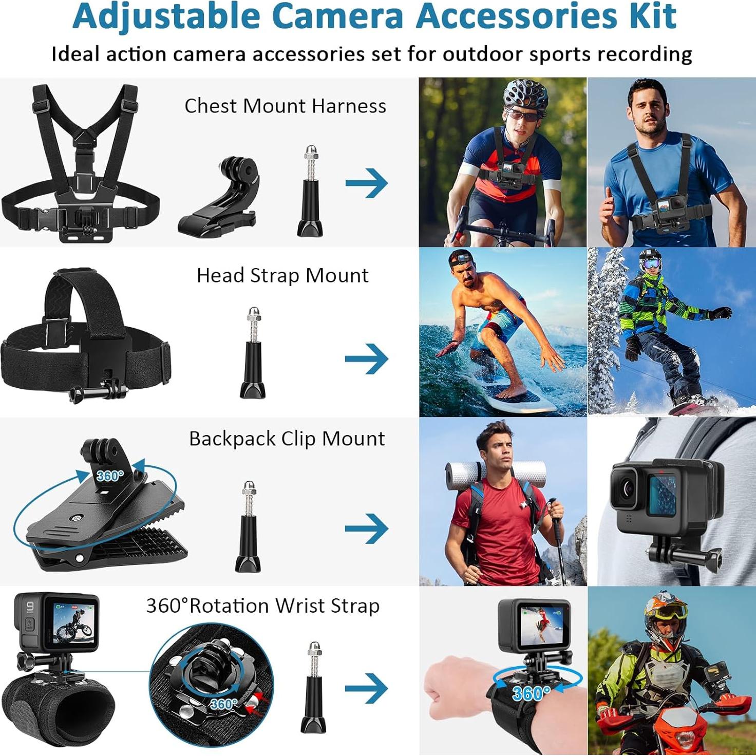 Kit de Accesorios para Cámara de Acción ChromLives 60 en 1