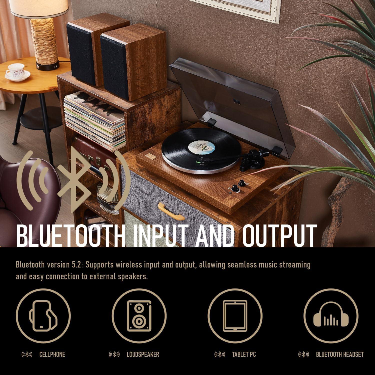 Reproductor de Vinilo Arkrocket Cassini con Bluetooth y Altavoces 40W