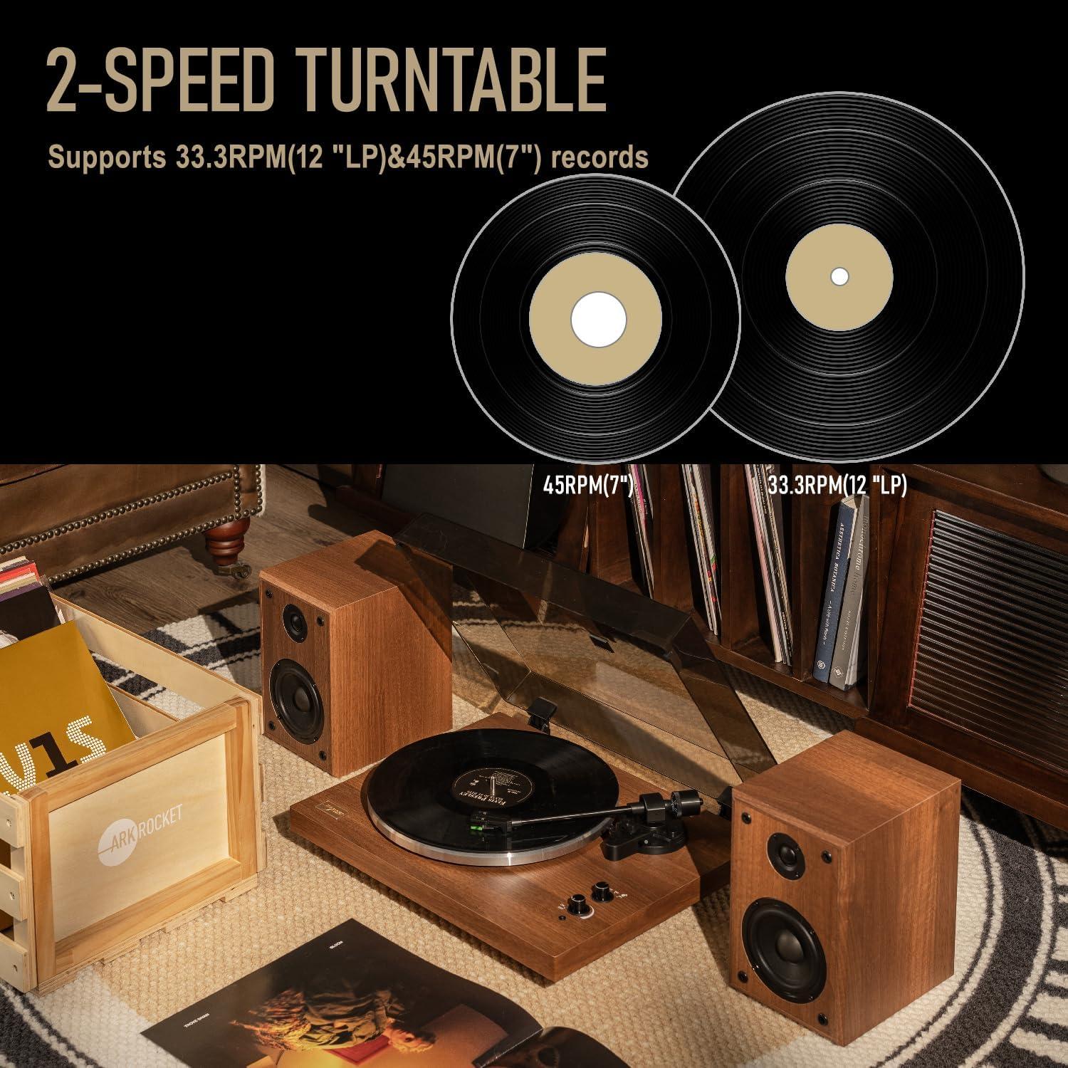 Reproductor de Vinilo Arkrocket Cassini con Bluetooth y Altavoces 40W