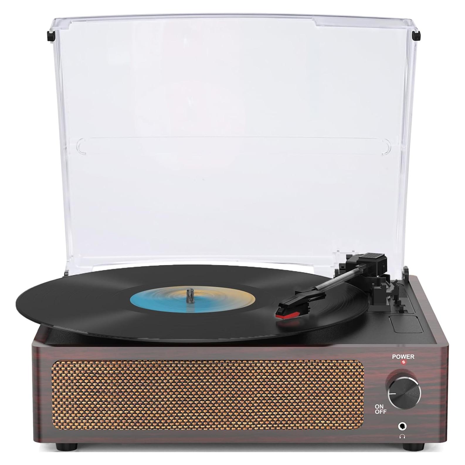 Tocadiscos de Vinilo WOCKODER KD-2008 Bluetooth 3 Velocidades