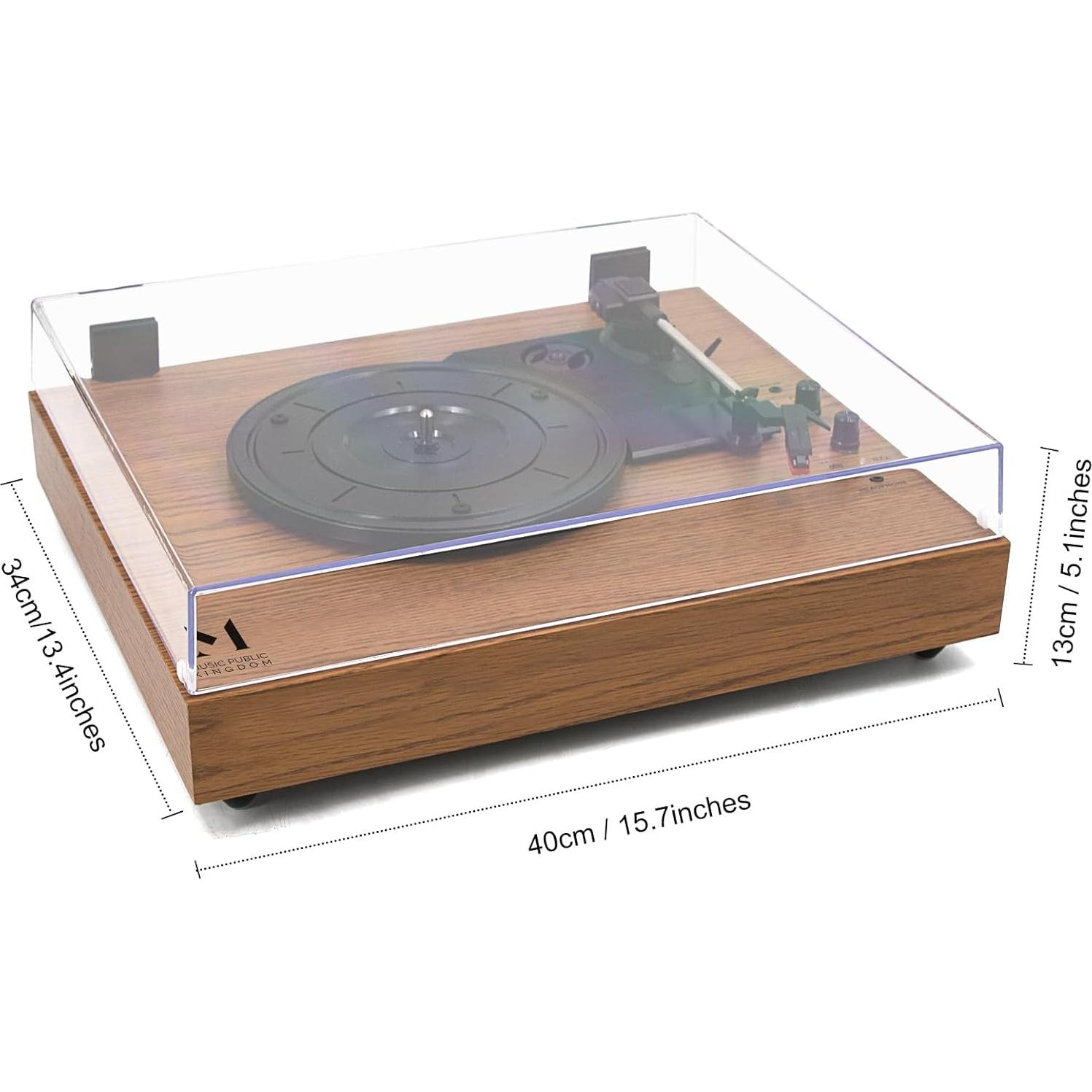 Reproductor de Vinilo Inalámbrico M Music Public Kingdom 3 Velocidades