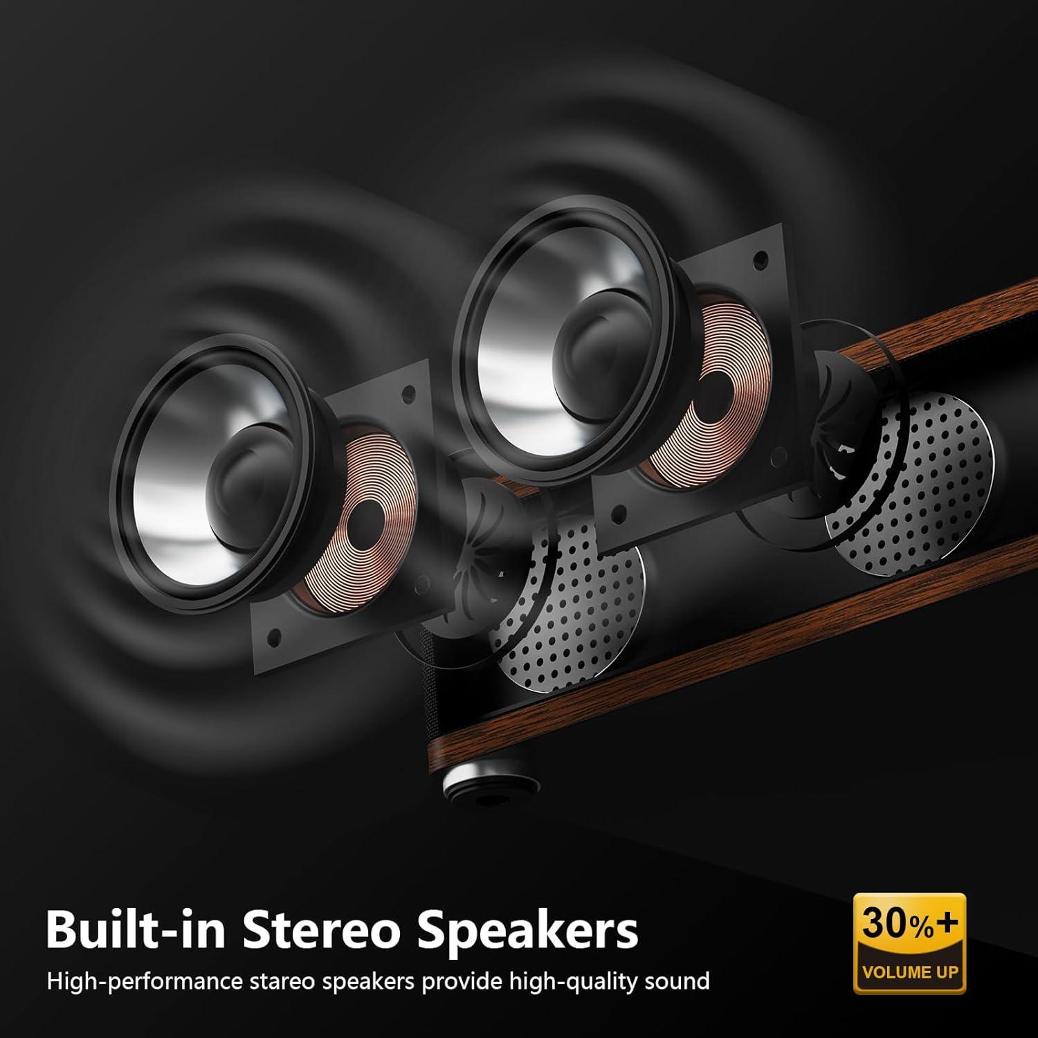 Reproductor de Vinilo Bluetooth TANLANIN TE-3008BR-TA 3 Velocidades