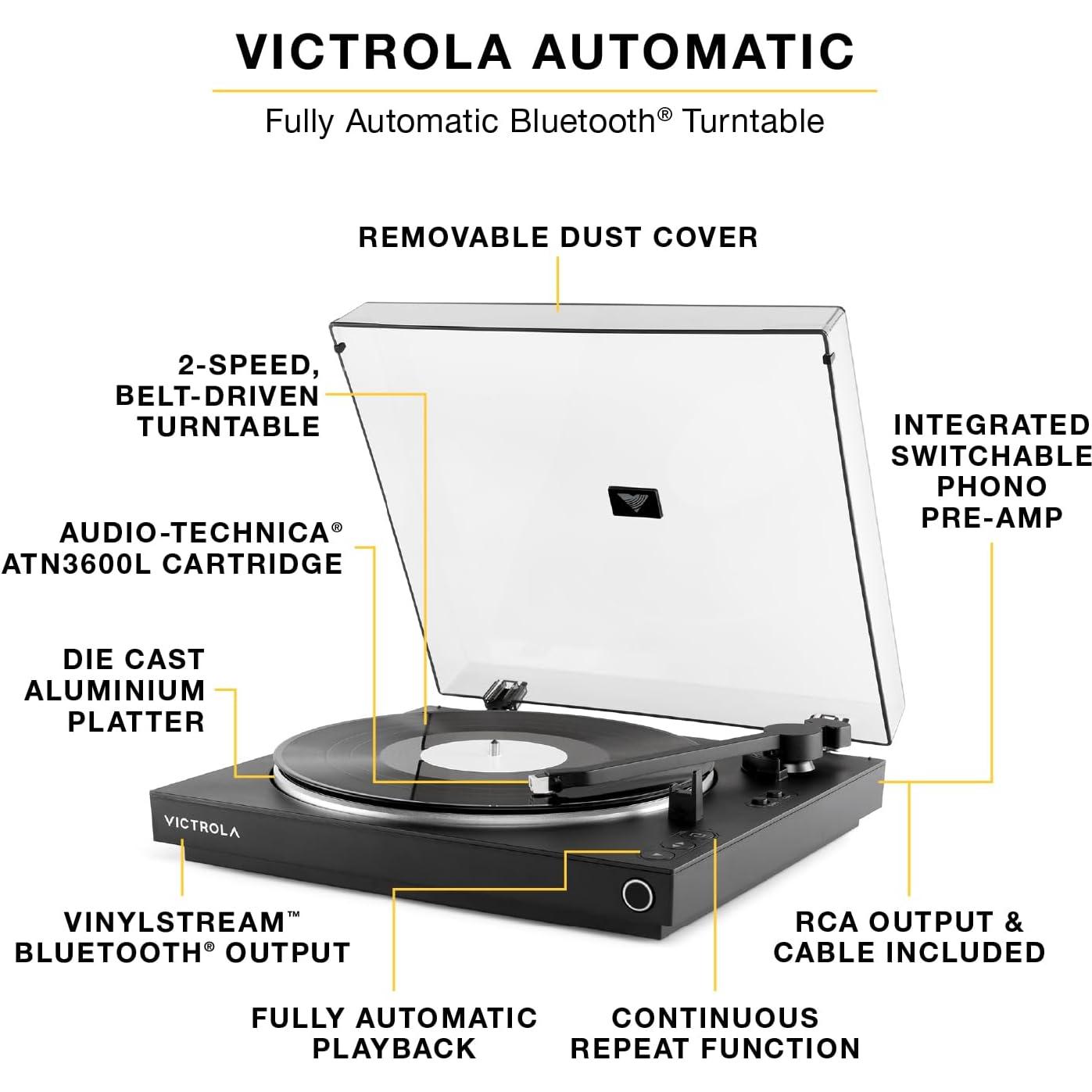 Tocadiscos Automático Victrola VPT-800 Verde Bluetooth 2 Velocidades