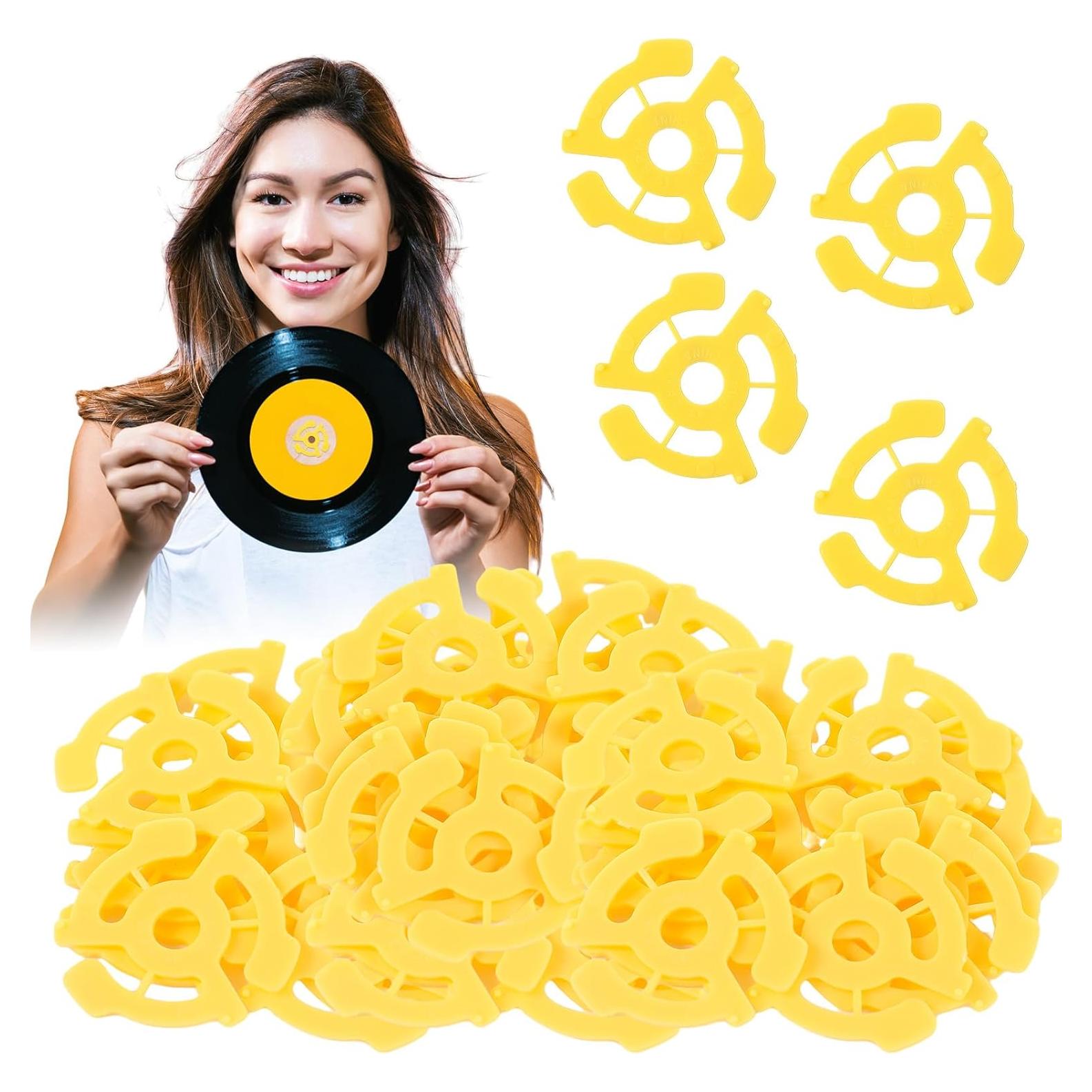 50 Adaptadores de Disco de 45 RPM CroBlissful para Tocadiscos