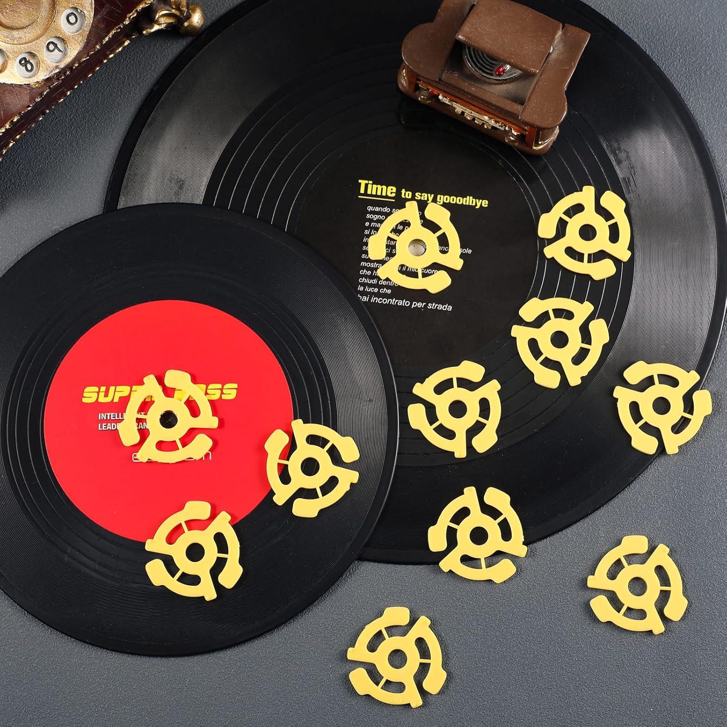 50 Adaptadores de Disco de 45 RPM CroBlissful para Tocadiscos