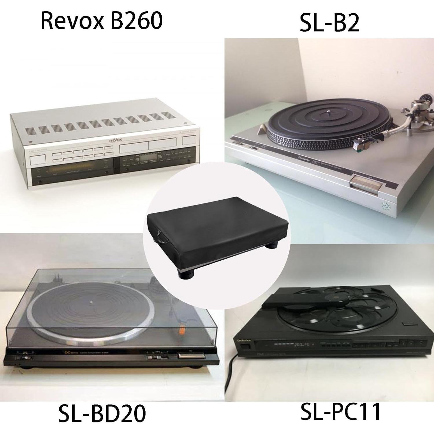 Cubierta de Polvo para Tocadiscos RuiHiSong 45.7x38.1cm Negra