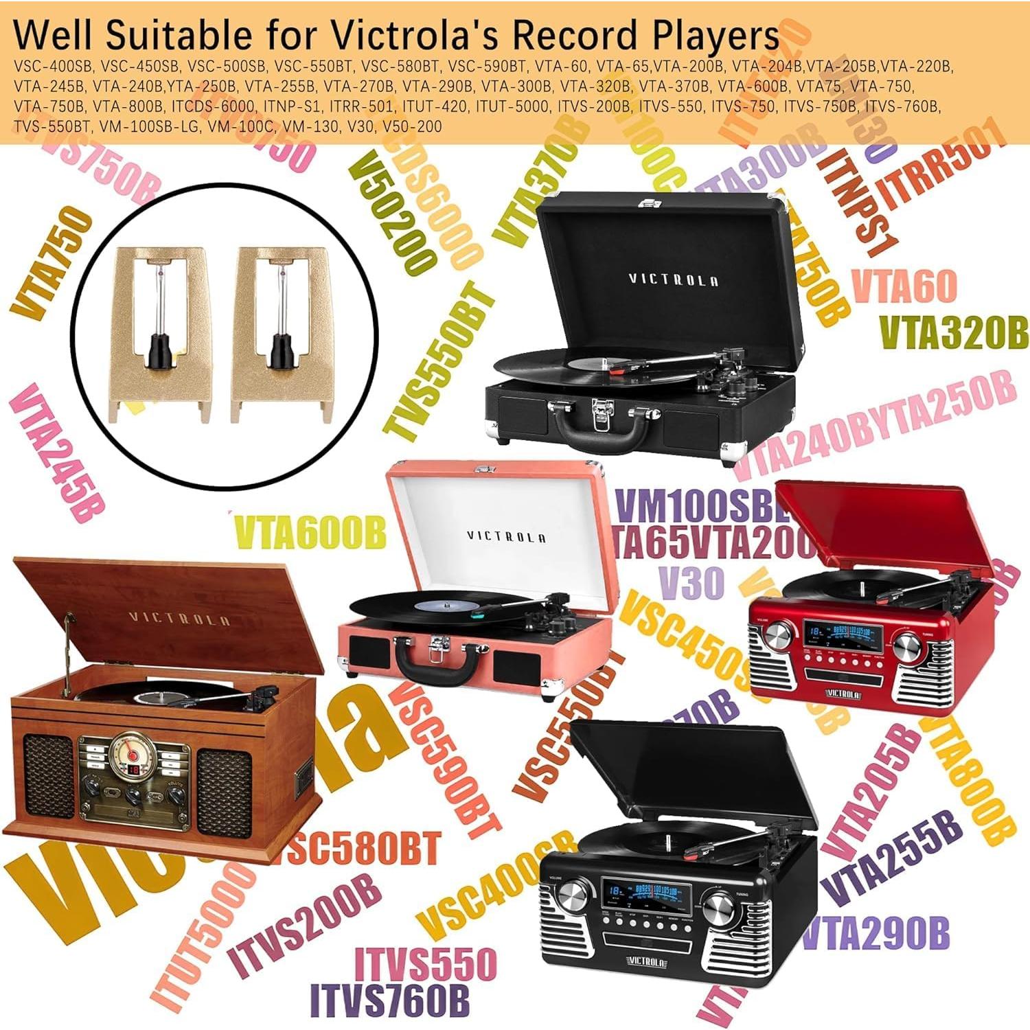 2 Agujas de Reemplazo para Tocadiscos Ruby - Oro