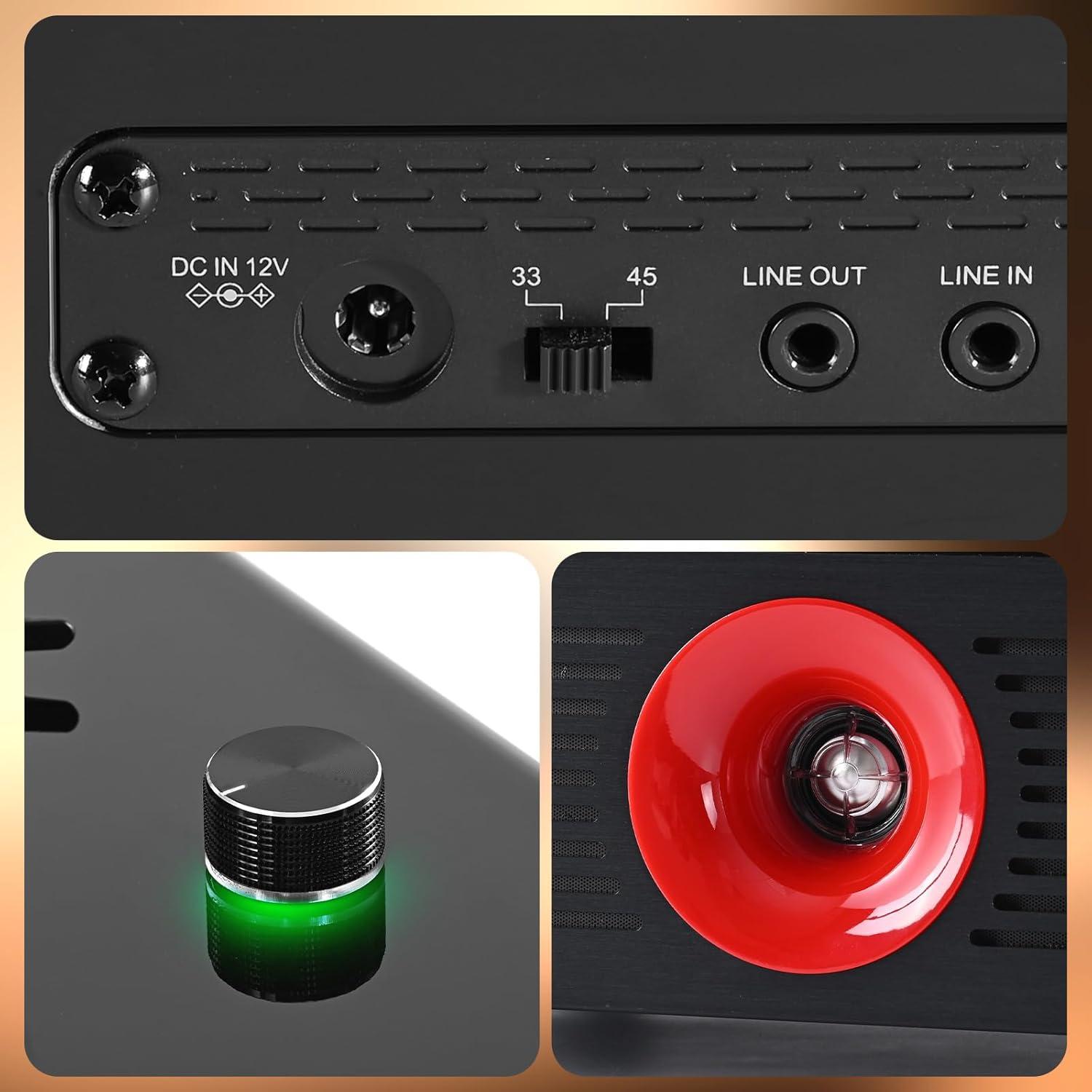 Reproductor de Vinilo SINJEE L5 con Bluetooth y 5 Altavoces Hi-Fi