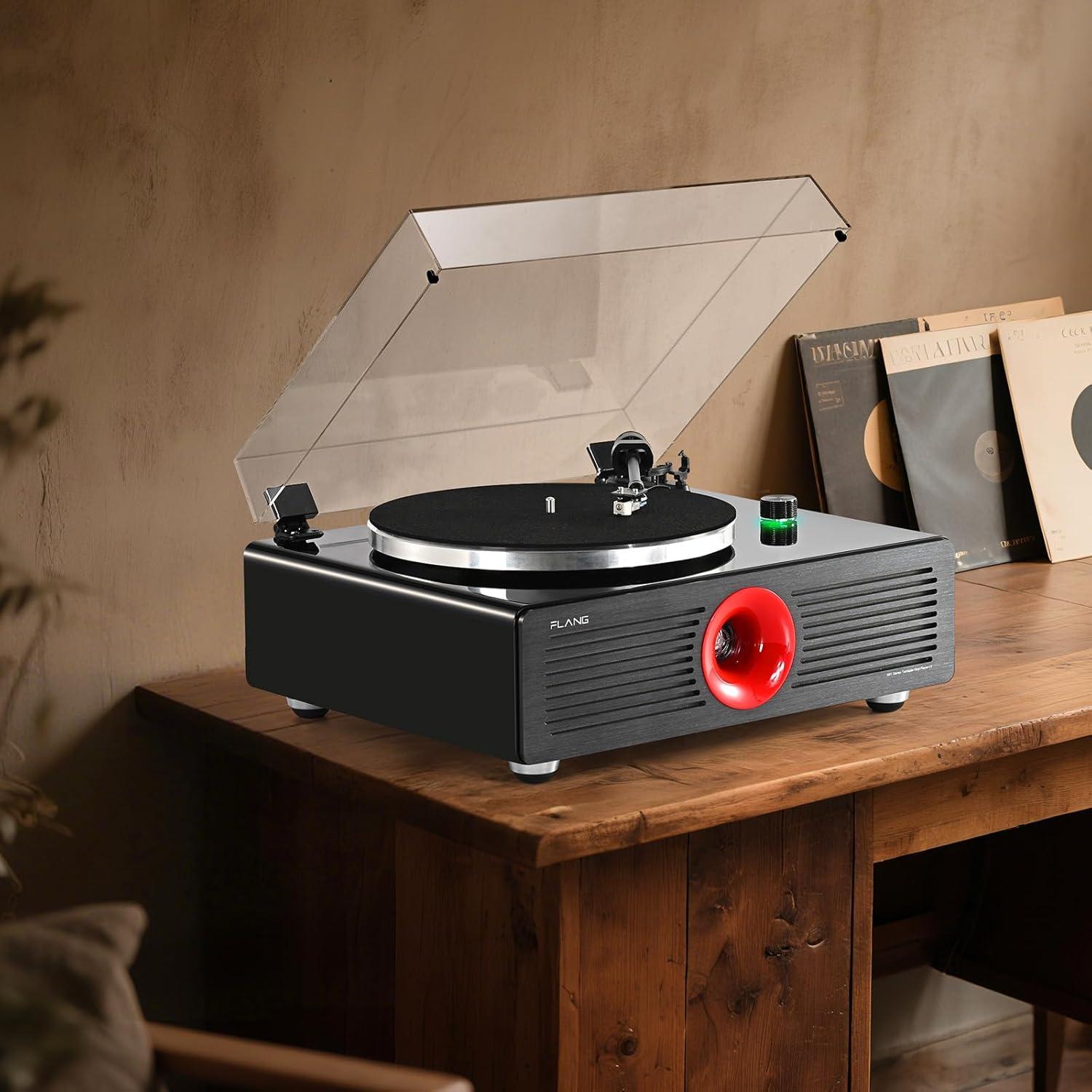 Reproductor de Vinilo SINJEE L5 con Bluetooth y 5 Altavoces Hi-Fi